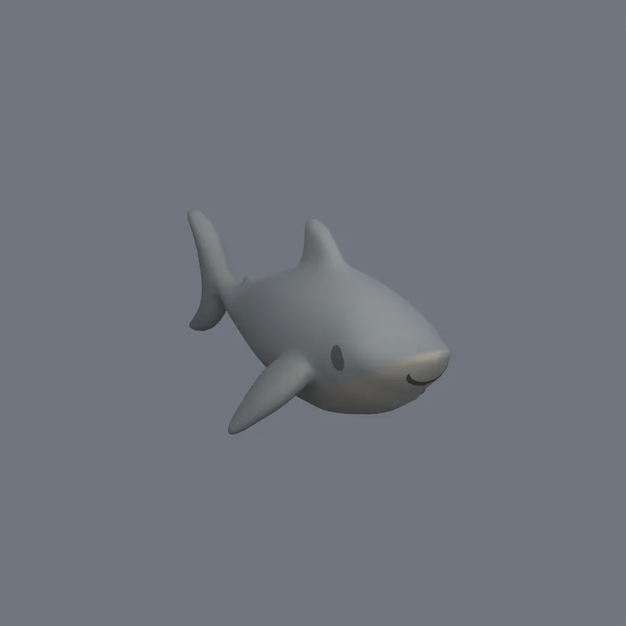 Stylized Animal Shark, 3D model preview 2