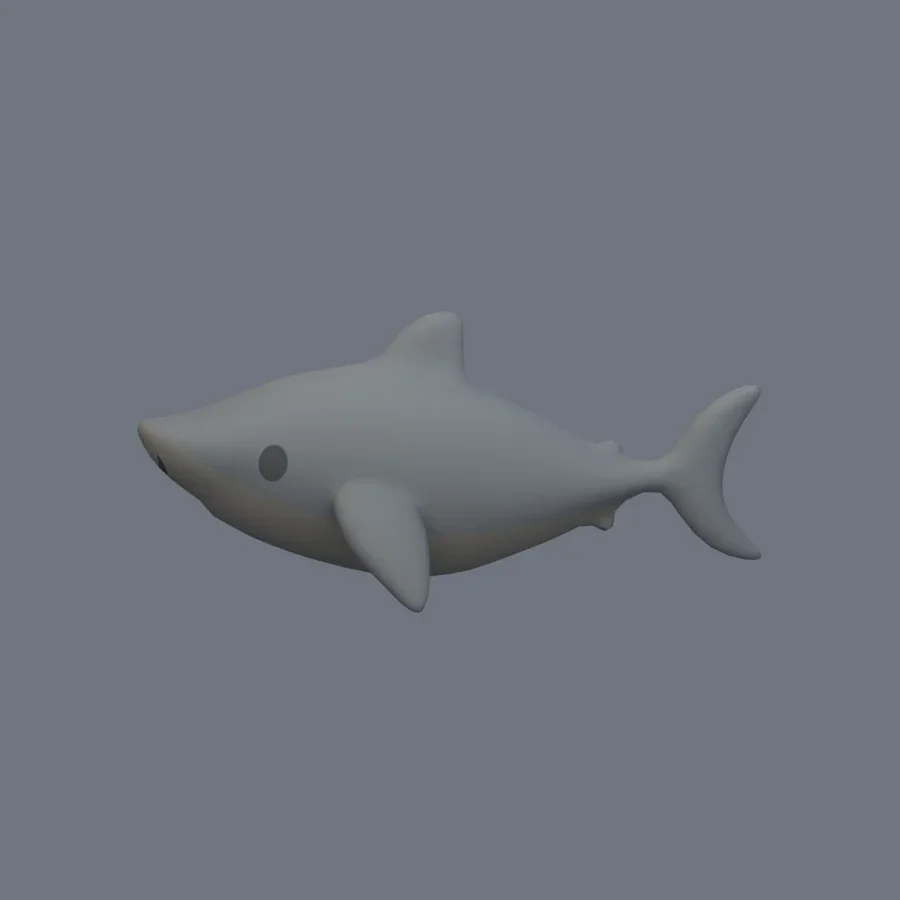 Stylized Animal Shark, 3D model preview 3