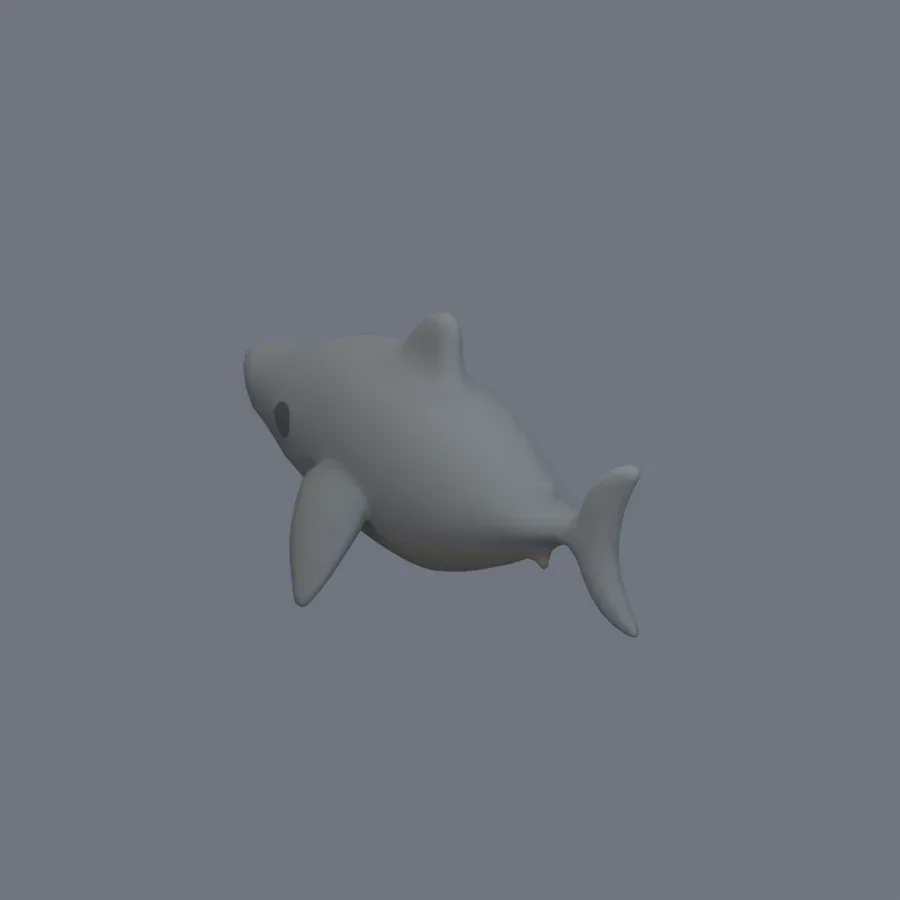 Stylized Animal Shark, 3D model preview 6