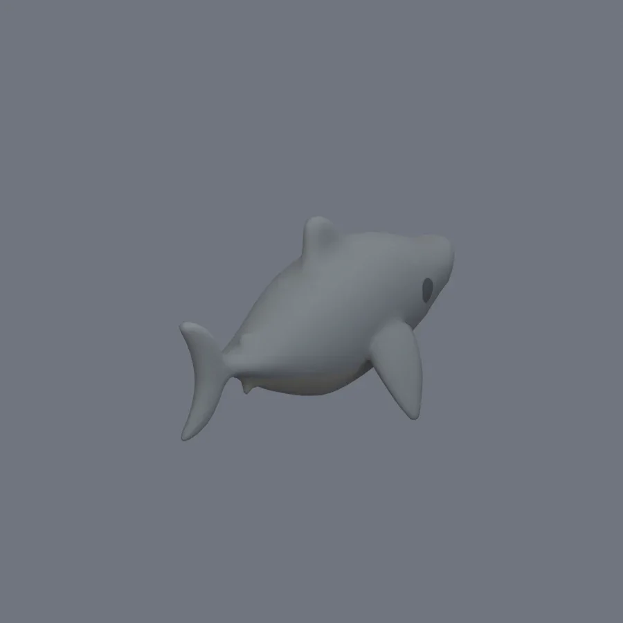 Stylized Animal Shark, 3D model preview 7