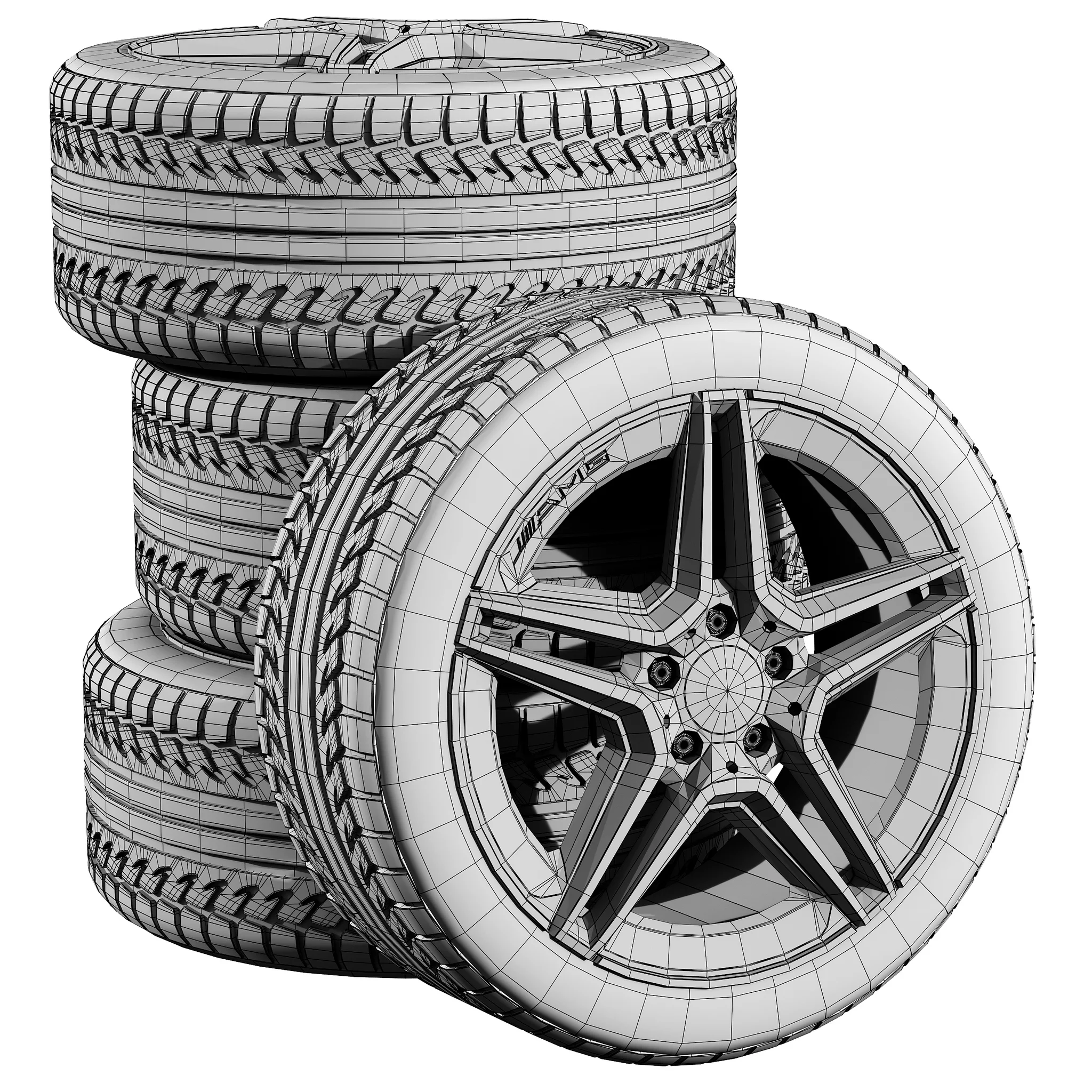 Mercedes Tires 3 — 3D model preview 1
