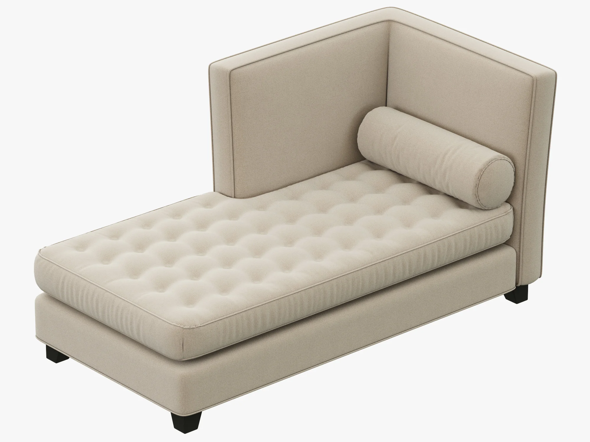 RH Teen Rylin Tufted Velvet Left Arm Chaise — 3D model preview 1