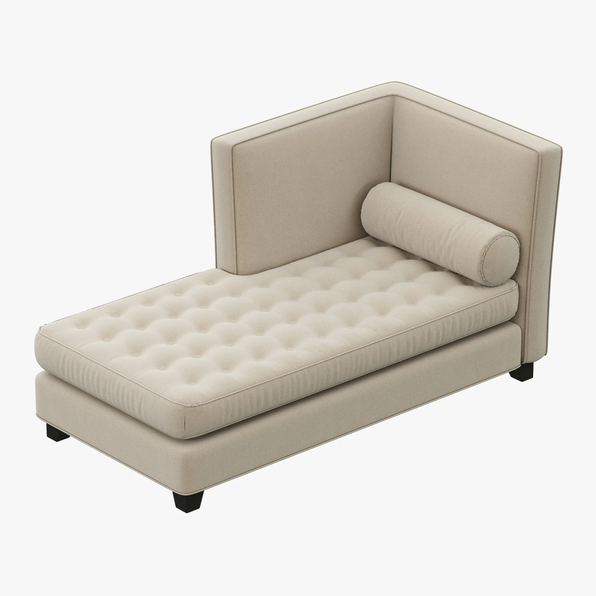 RH Teen Rylin Tufted Velvet Left Arm Chaise — 3D model preview 2