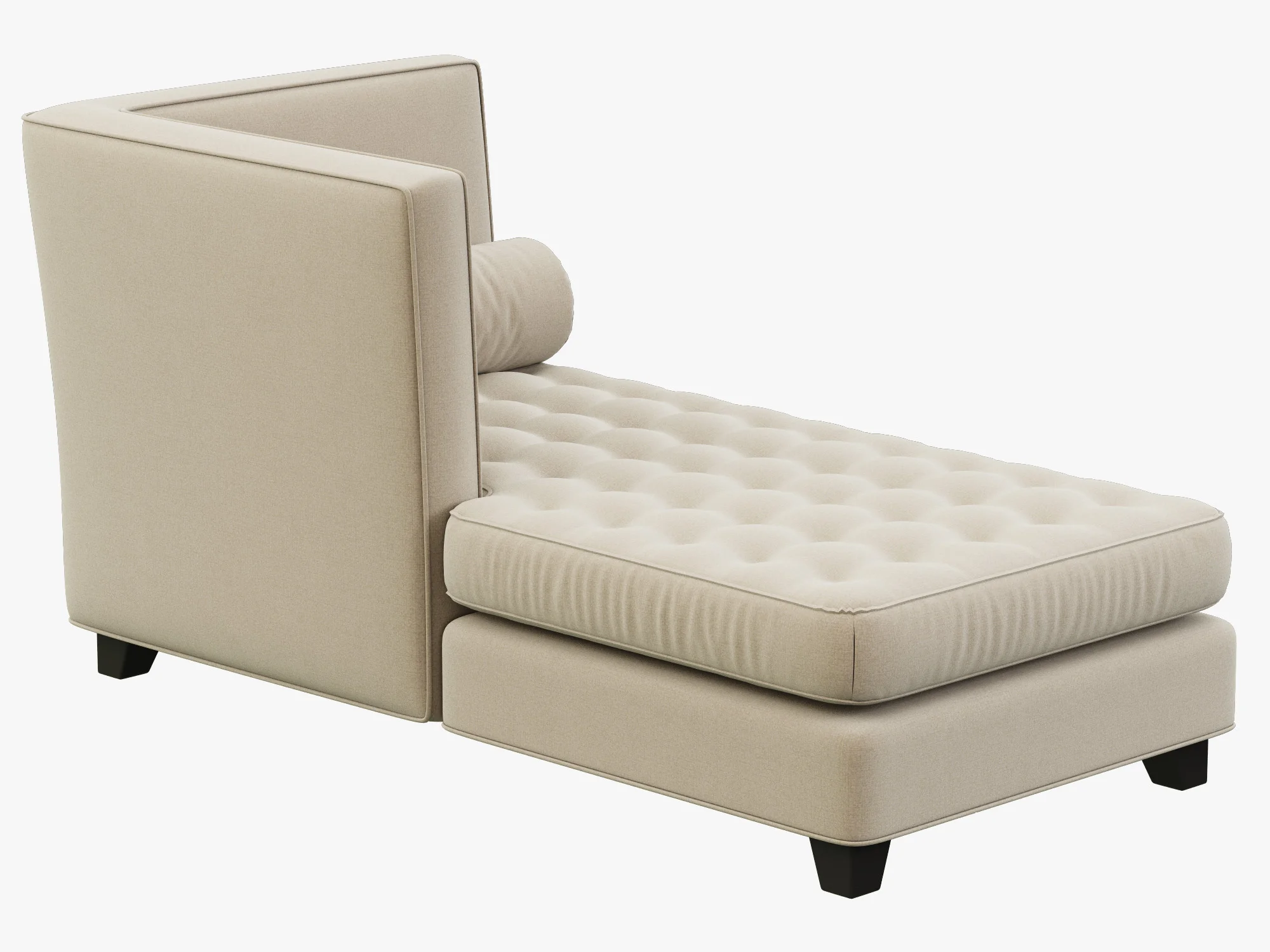 RH Teen Rylin Tufted Velvet Left Arm Chaise — 3D model preview 3
