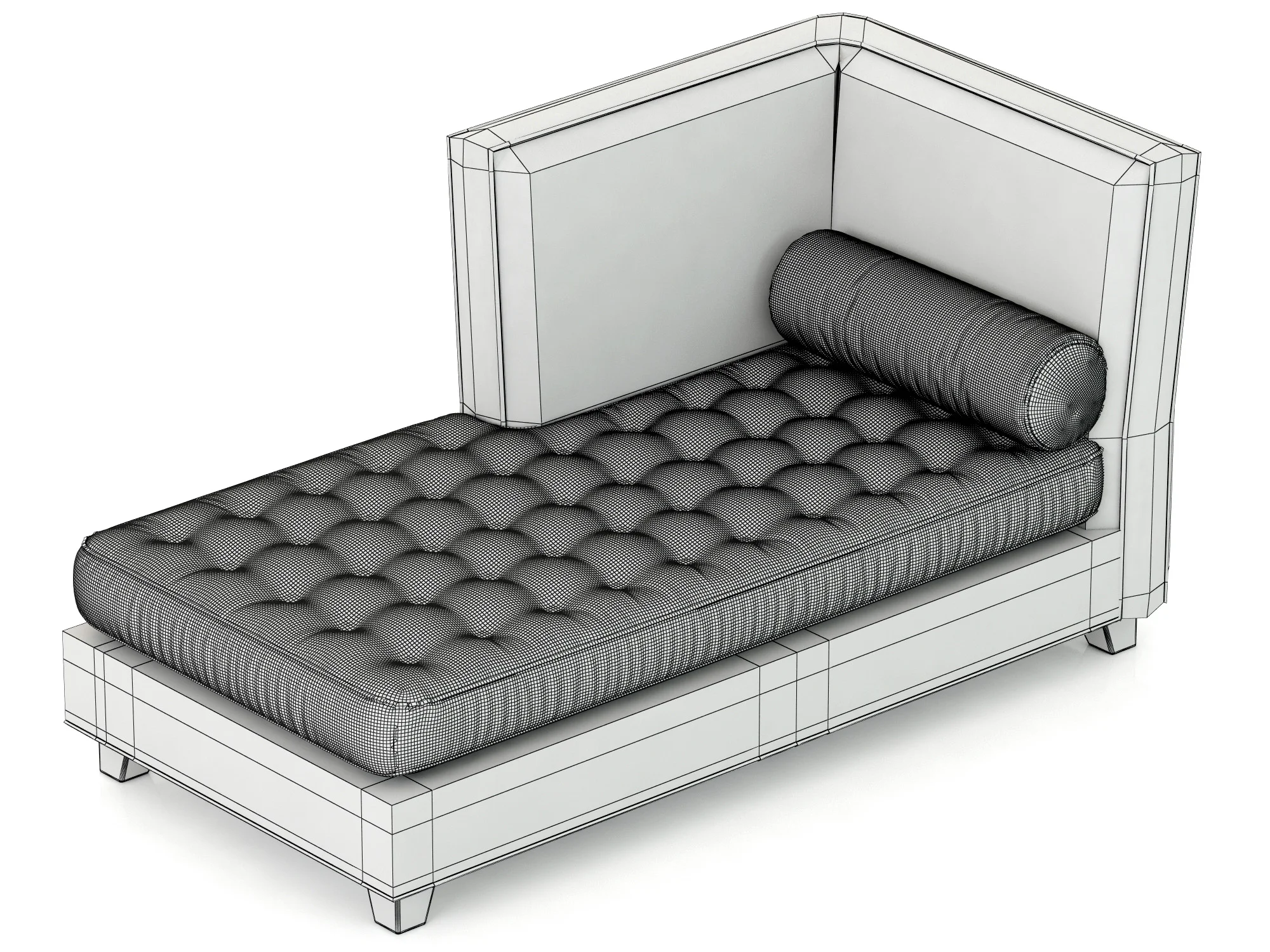 RH Teen Rylin Tufted Velvet Left Arm Chaise — 3D model preview 9