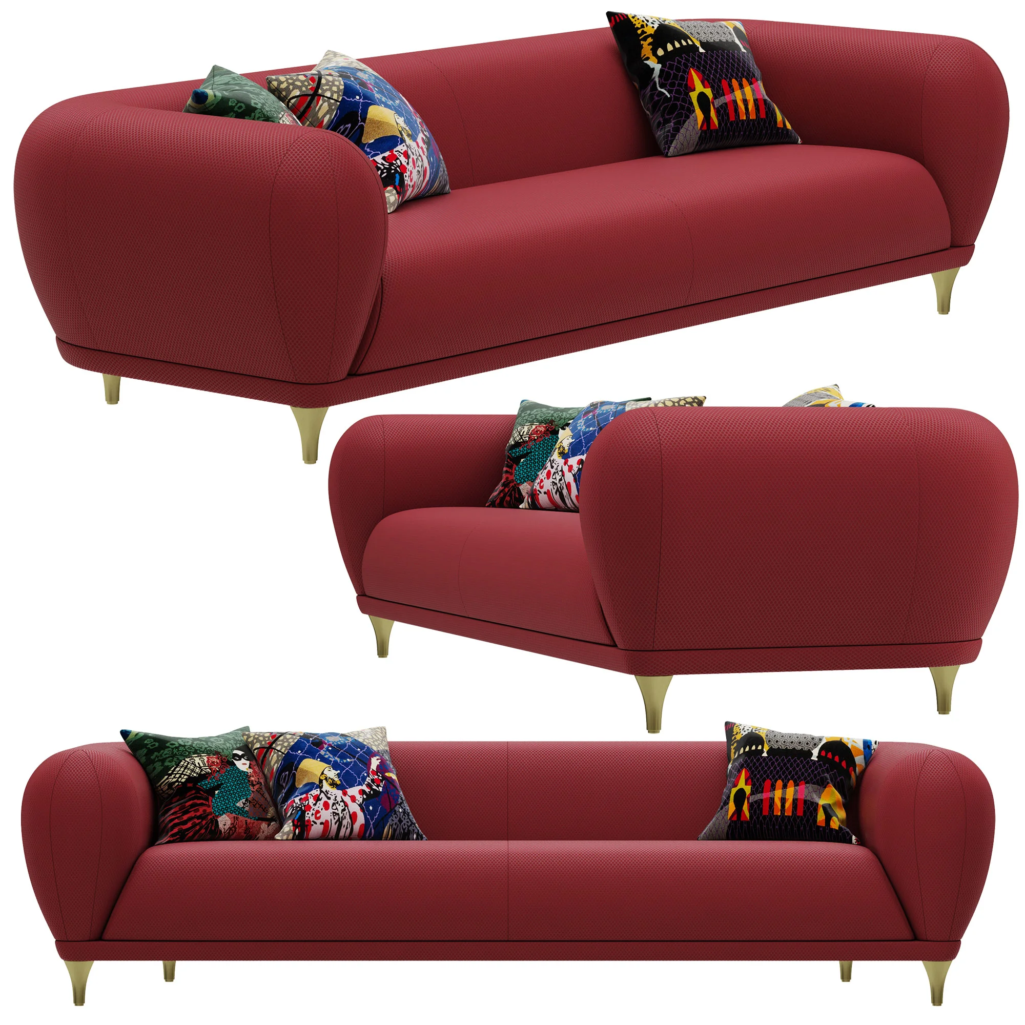 Roche Bobois MONTGOLFIERE Large 4 Seat Sofa — 3D model preview 2
