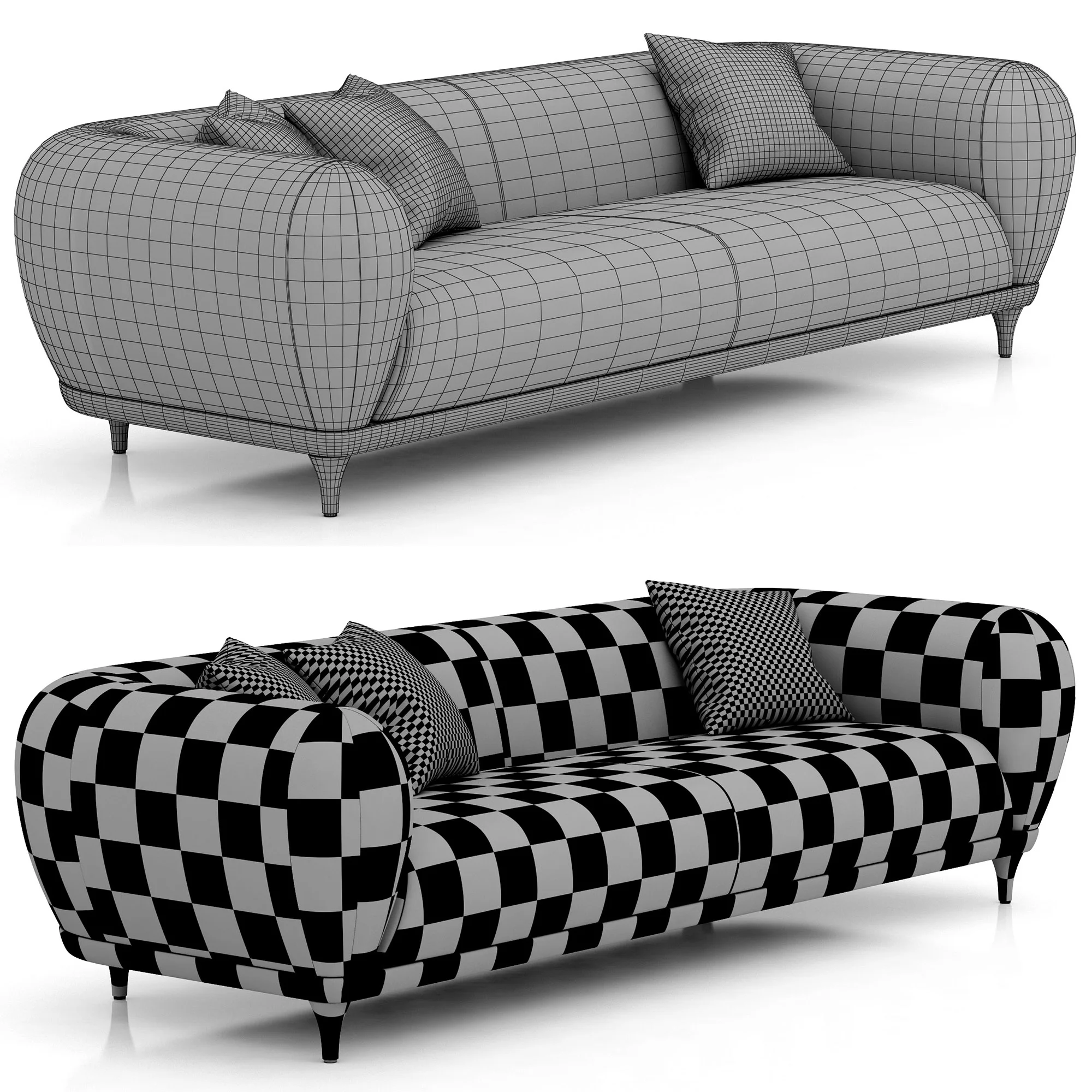 Roche Bobois MONTGOLFIERE Large 4 Seat Sofa — 3D model preview 10