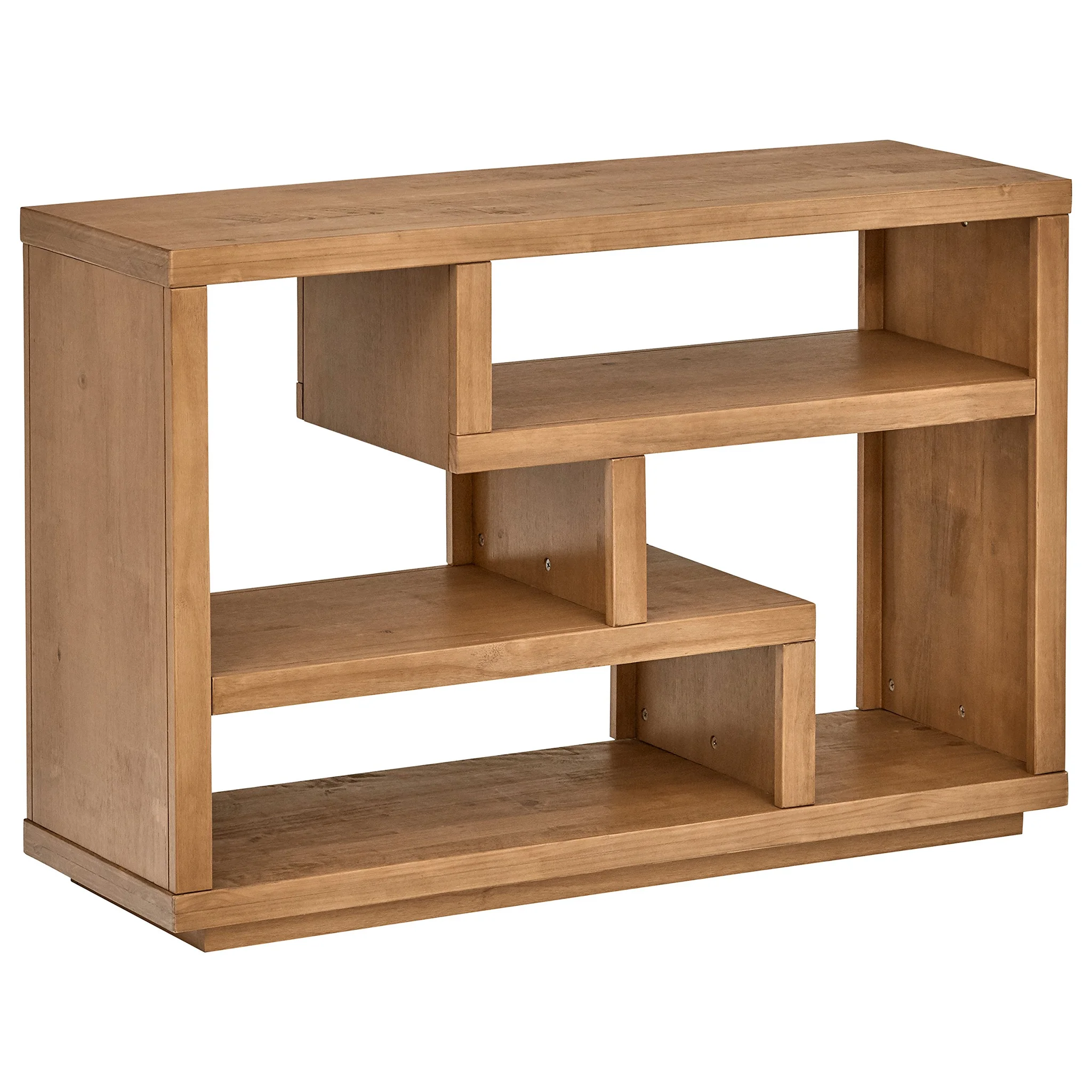 Modern Oak Wood Entertainment Center Bookcase Shelf Unit