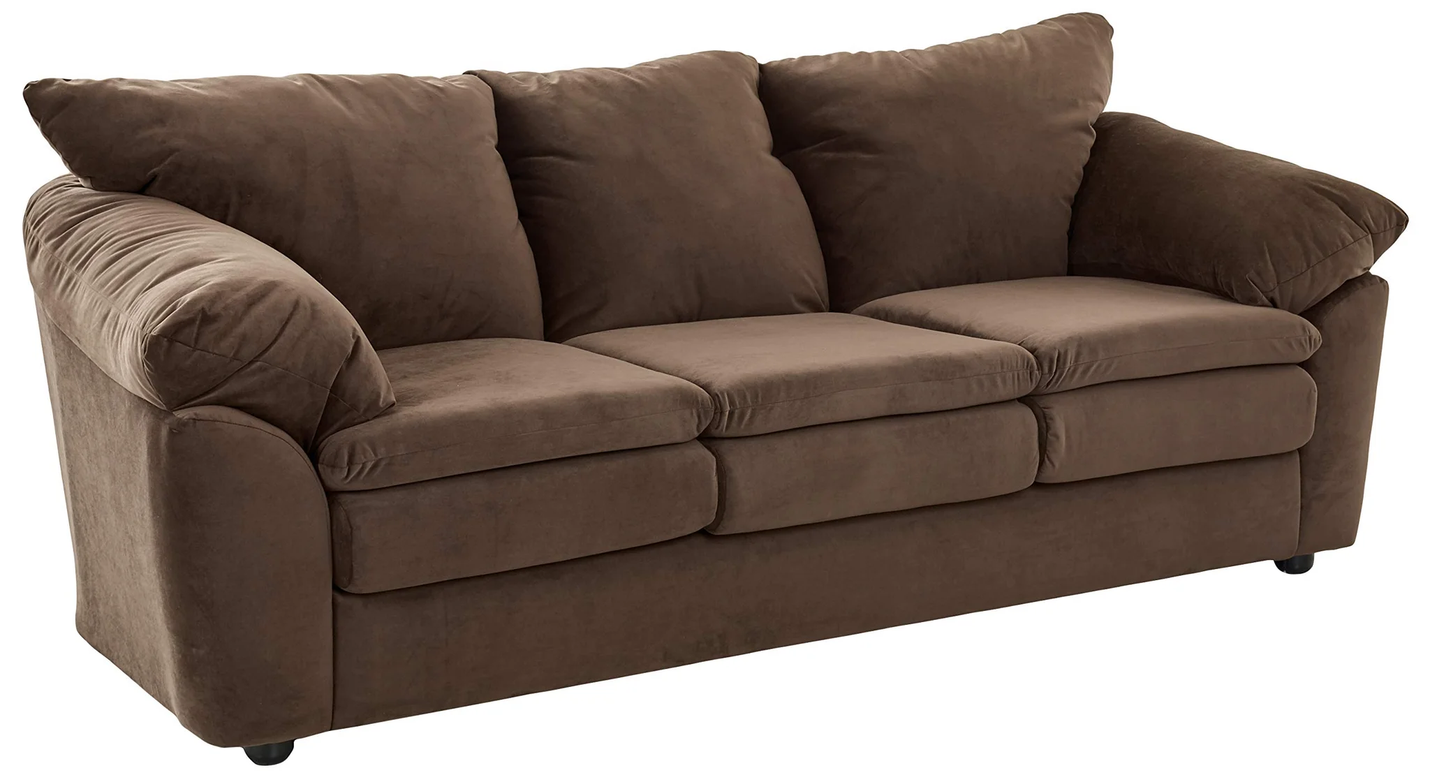 Brown Microfiber Oversized 3-Seater Sofa with Pillow Arms