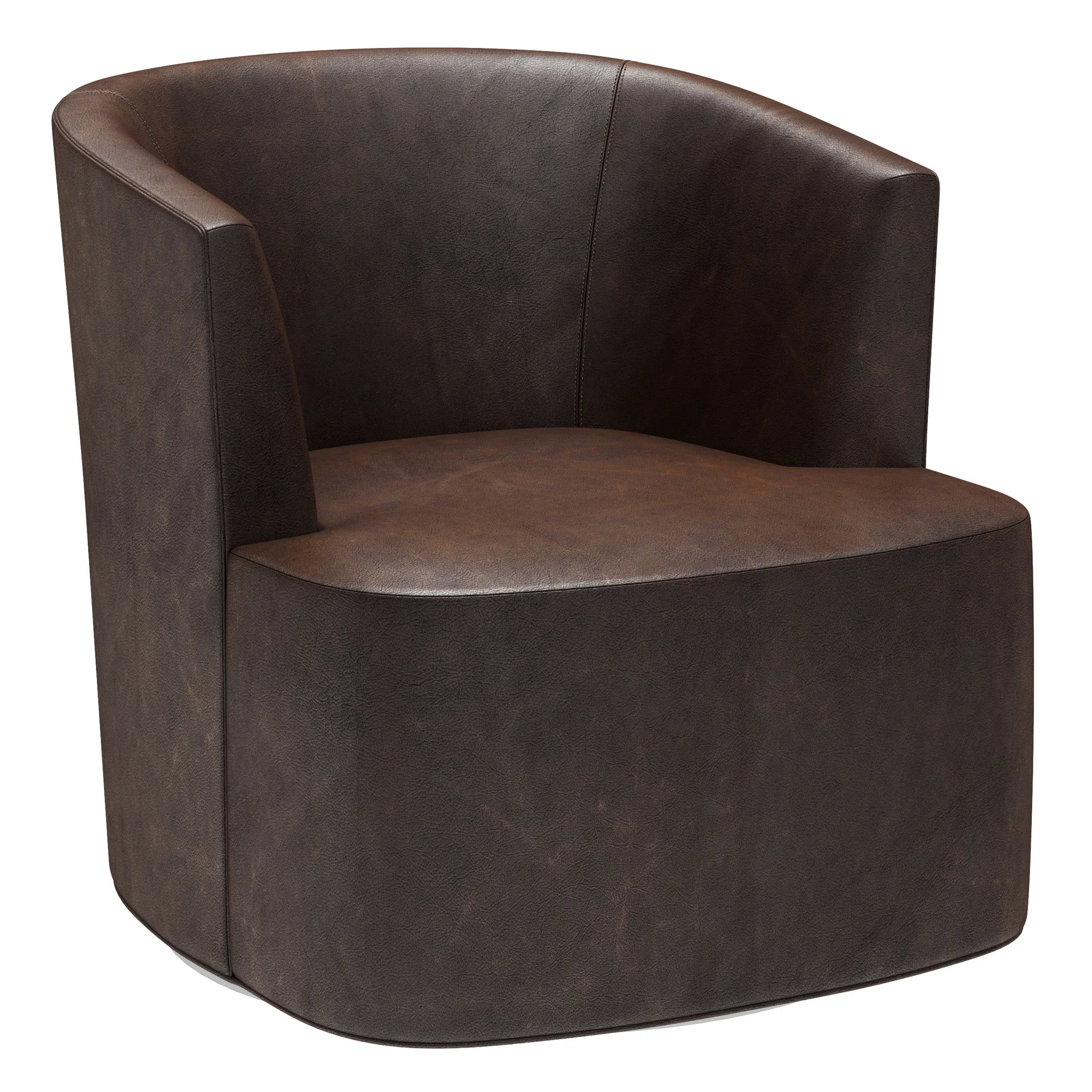 Restoration Hardware Arden Leather Swivel Chair — 3D model preview 1