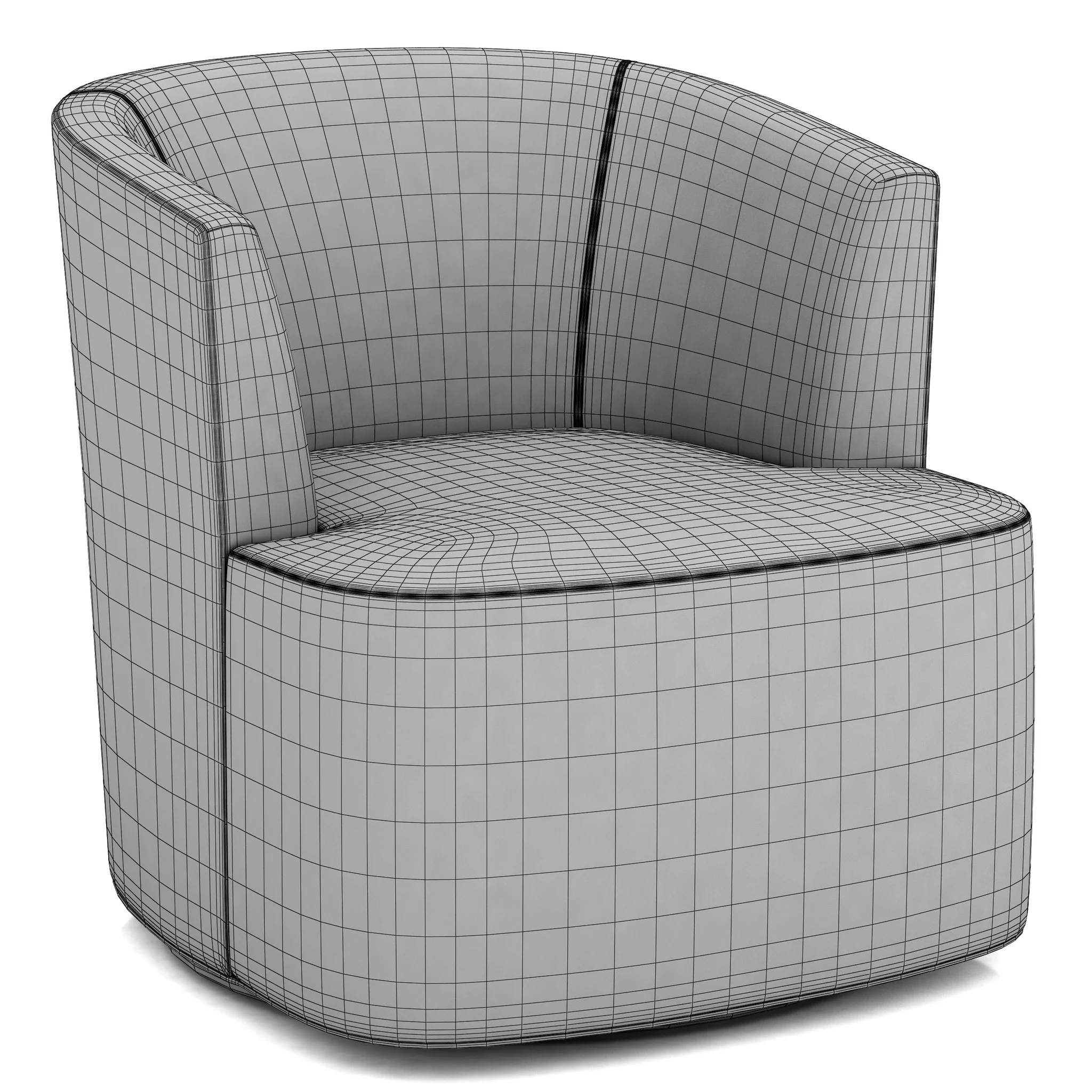 Restoration Hardware Arden Leather Swivel Chair — 3D model preview 7