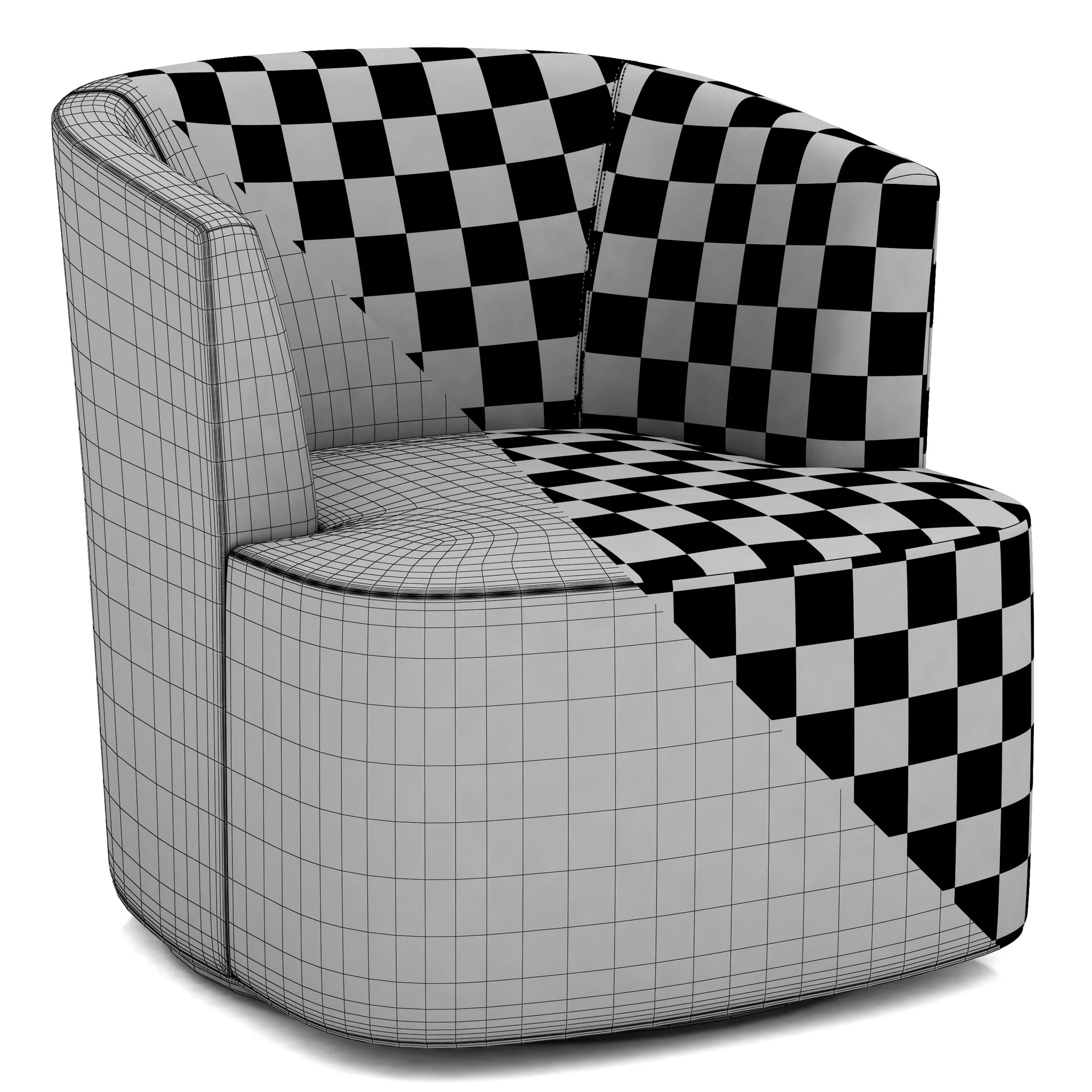 Restoration Hardware Arden Leather Swivel Chair — 3D model preview 8