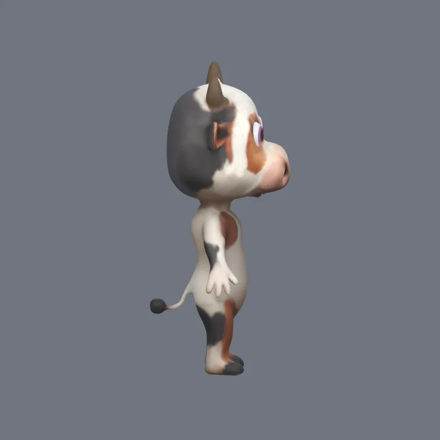 Anthro Cow Rigged, 3D model preview 5
