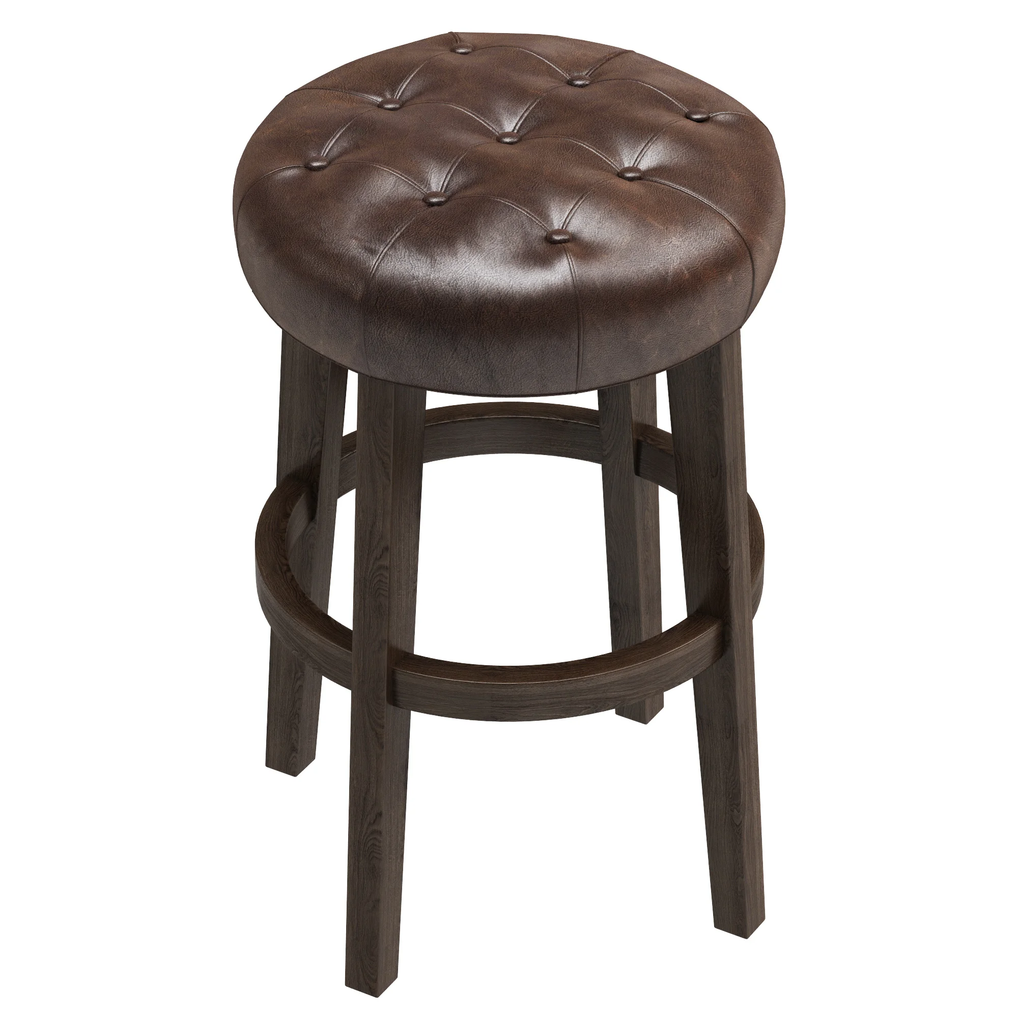 Restoration Hardware Bennett Backless Leather Stool — 3D model preview 3
