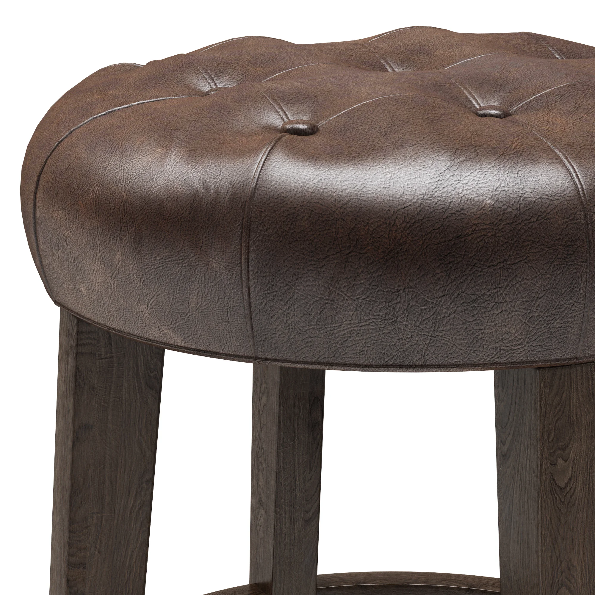 Restoration Hardware Bennett Backless Leather Stool — 3D model preview 5