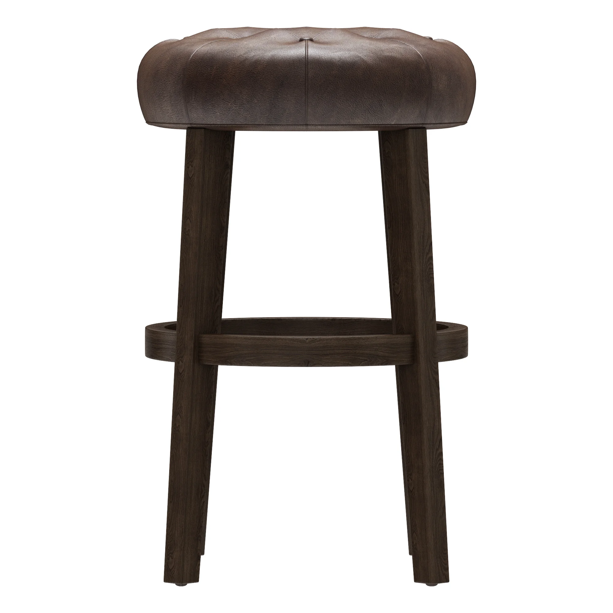 Restoration Hardware Bennett Backless Leather Stool — 3D model preview 7