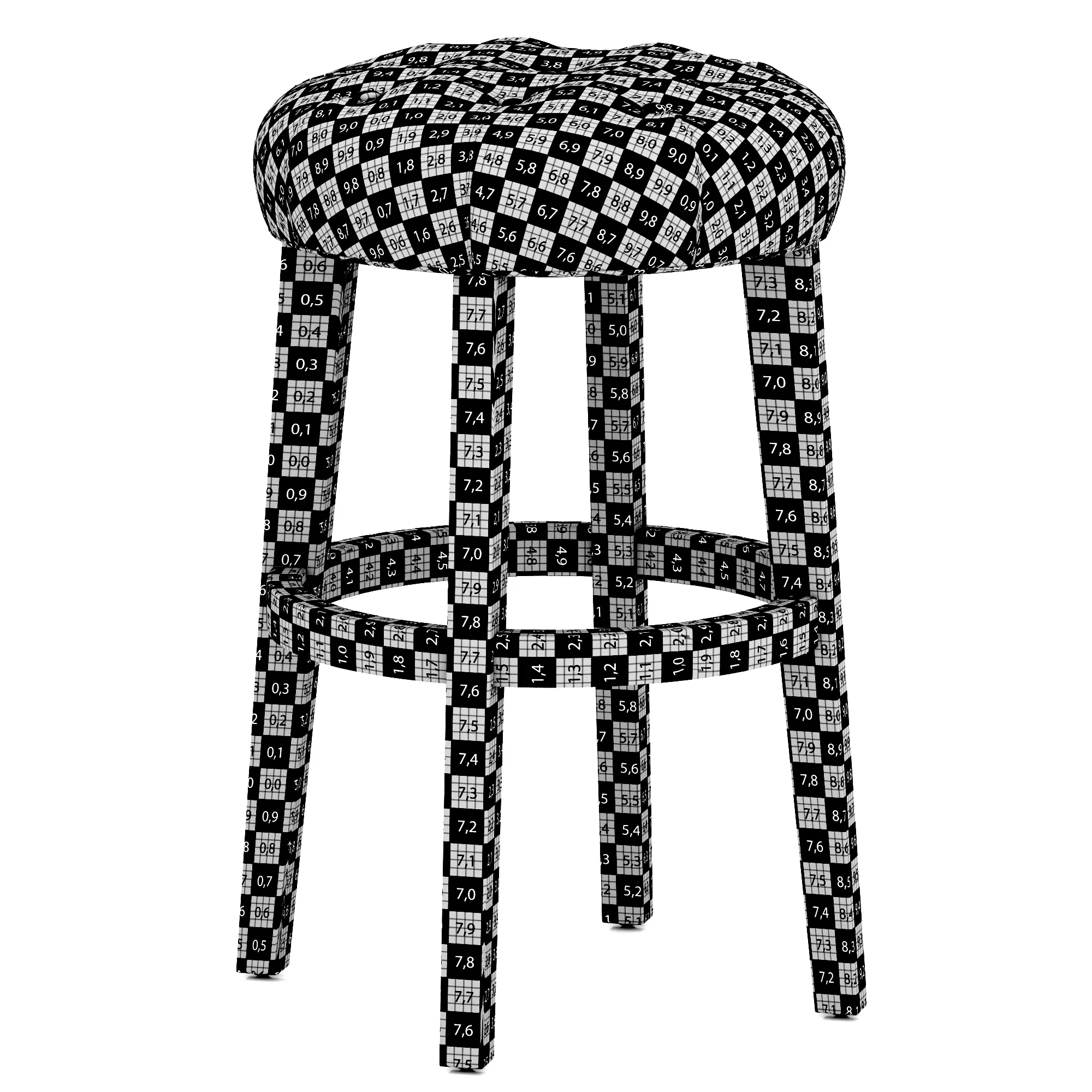 Restoration Hardware Bennett Backless Leather Stool — 3D model preview 10