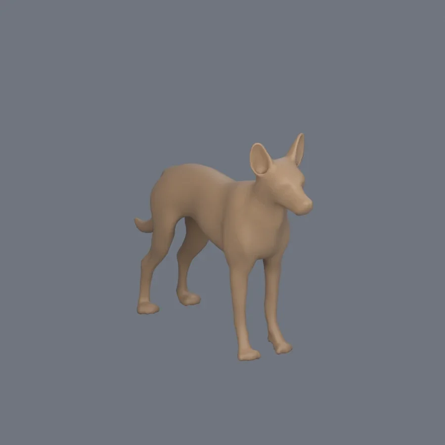 Dog Basemesh 08, 3D model preview 2