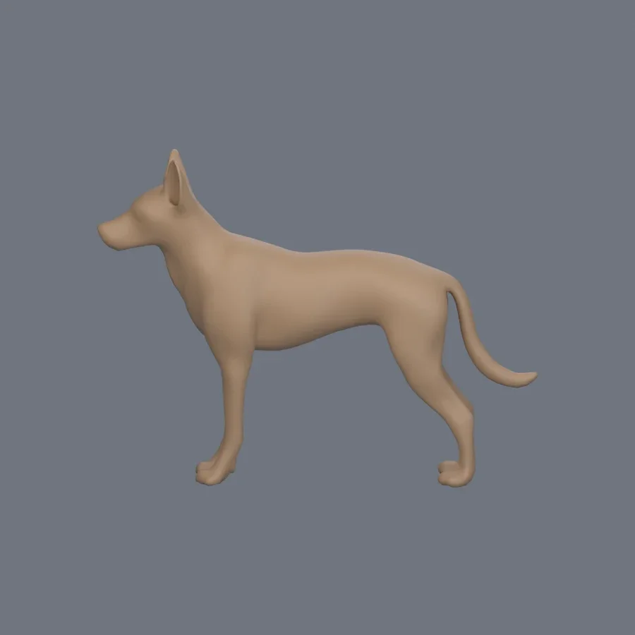 Dog Basemesh 08, 3D model preview 3