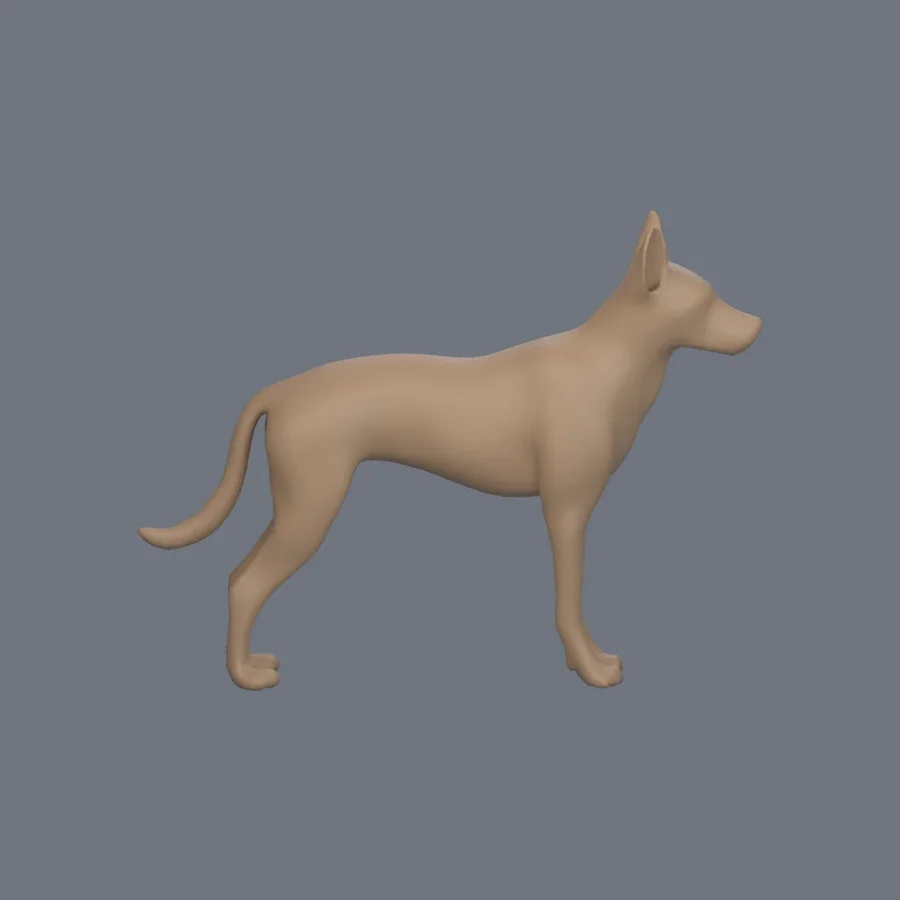 Dog Basemesh 08, 3D model preview 5