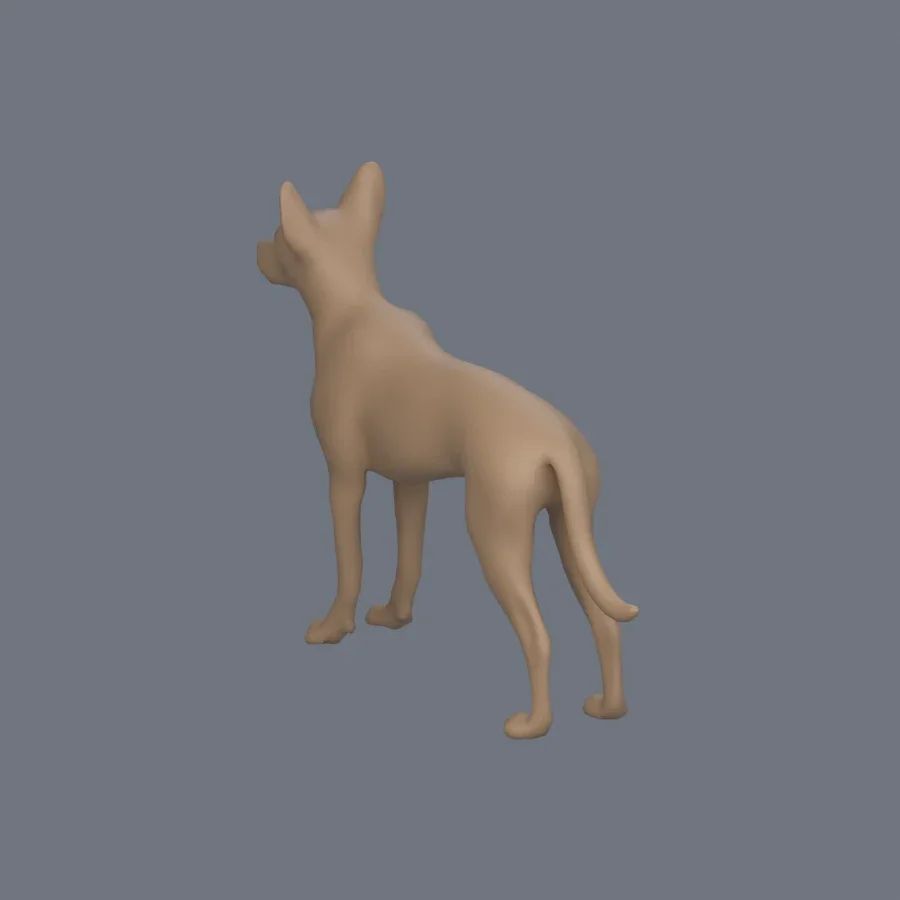 Dog Basemesh 08, 3D model preview 6