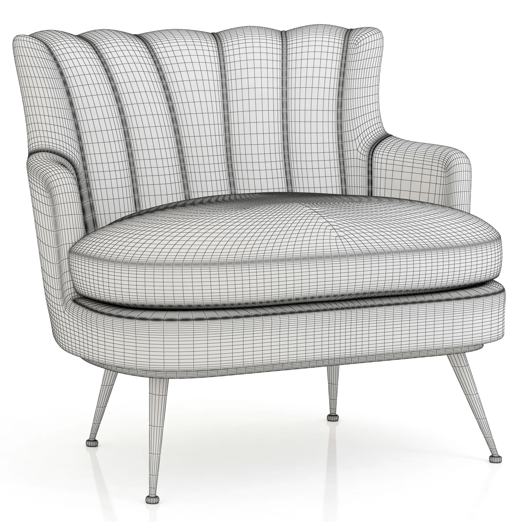 Brabbu Plum Armchair — 3D model preview 2