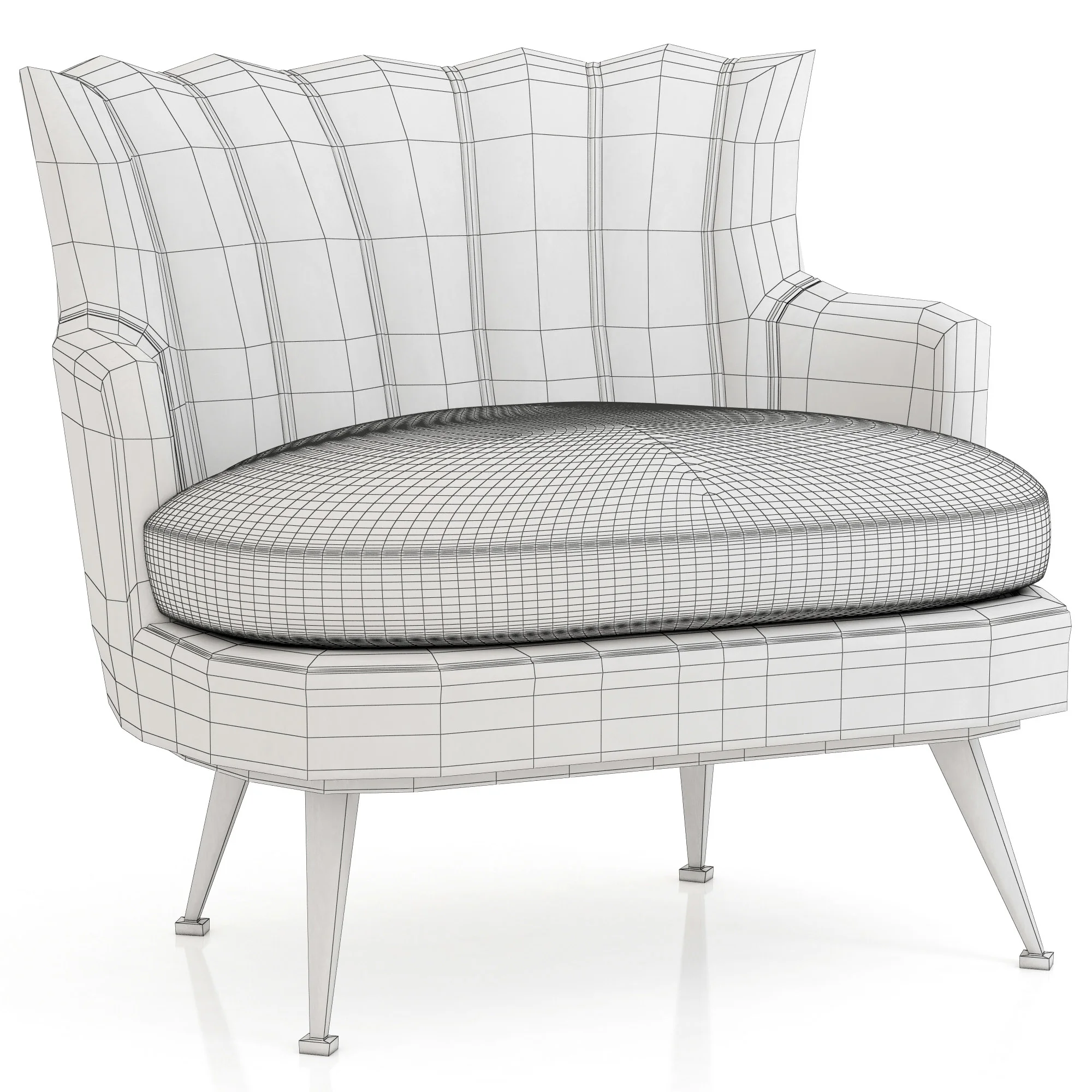Brabbu Plum Armchair — 3D model preview 3
