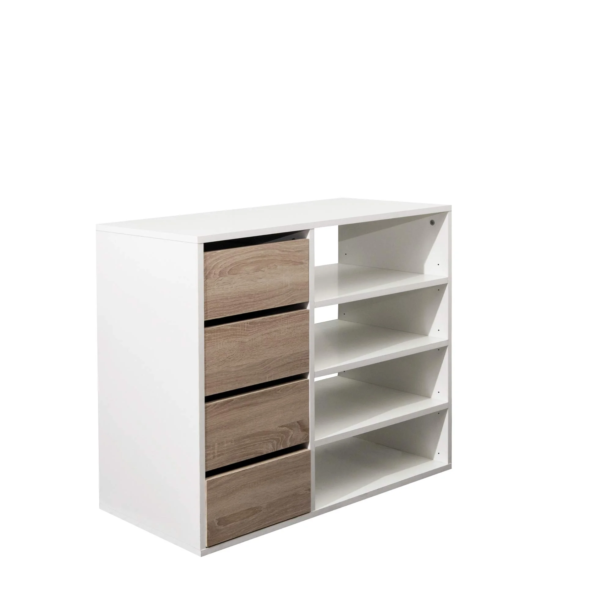Movian Arga Modern Wardrobe Cabinet with Drawers and Open Shelves