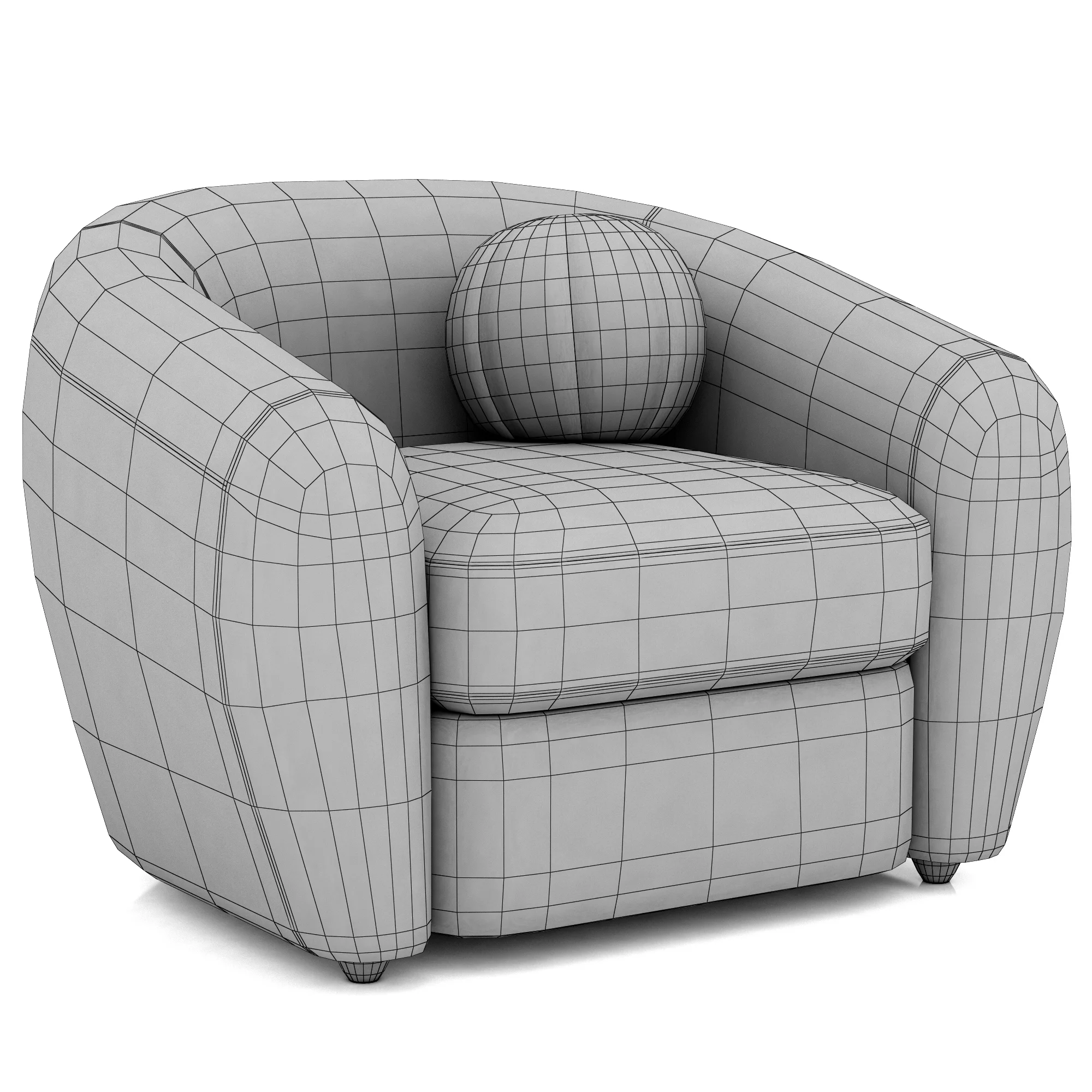 Restoration Hardware Sylvain Leather Chair — 3D model preview 7