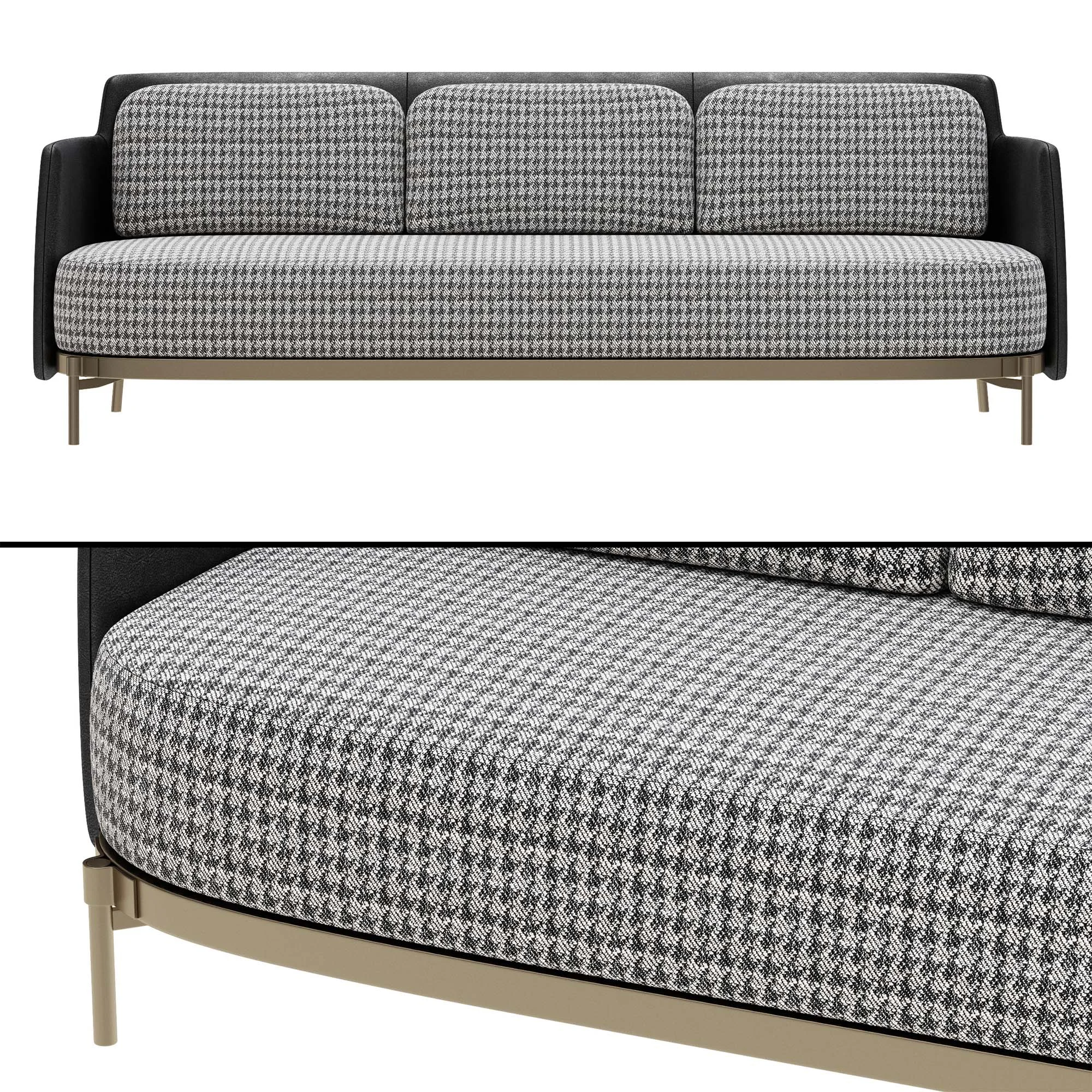 Minotti Tape Sofa — 3D model preview 7