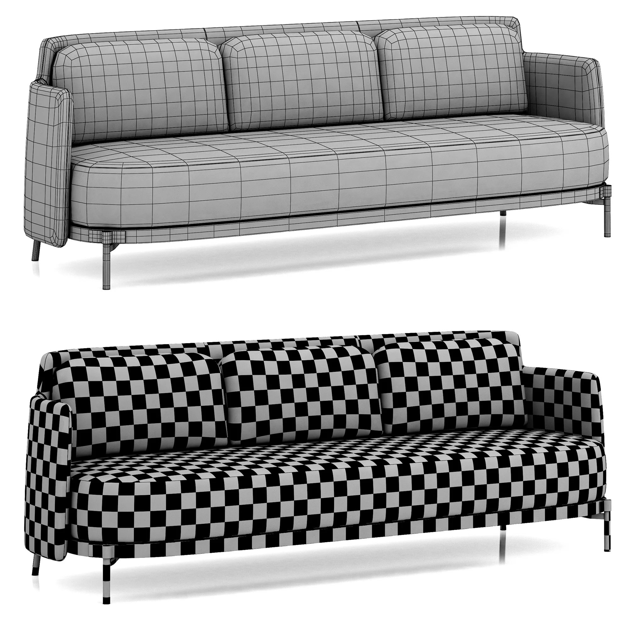 Minotti Tape Sofa — 3D model preview 10