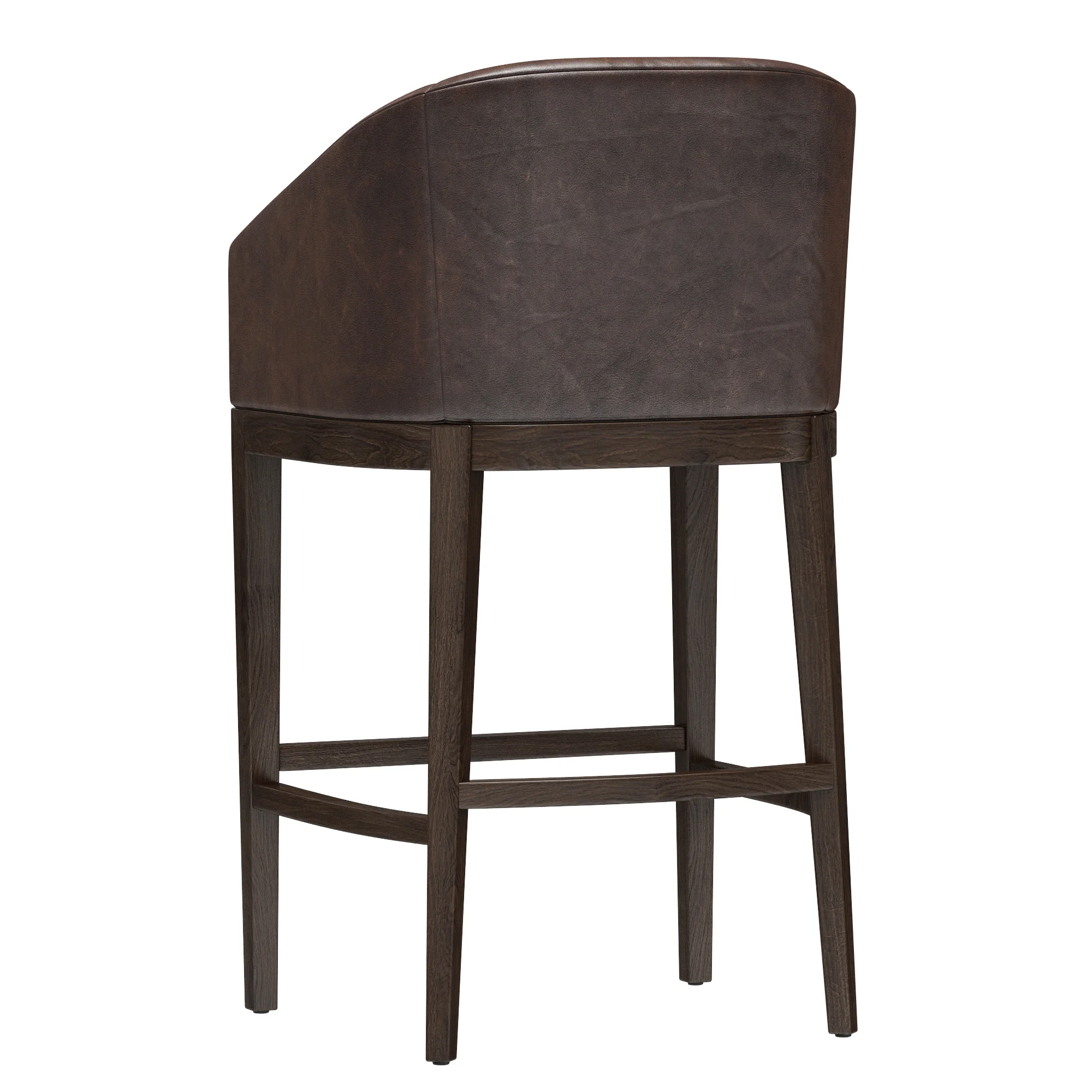 Restoration Hardware Morgan Barrelback Slope Leather Stool — 3D model preview 5