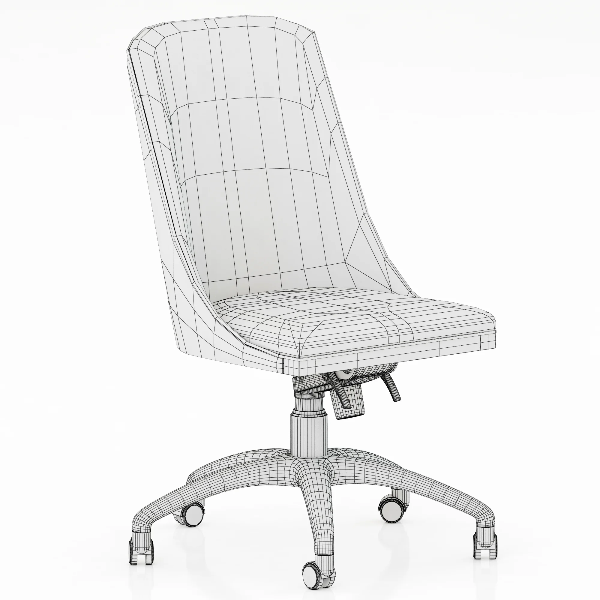 Baxter DECOR CHAIR WITH WHEELS — 3D model preview 3