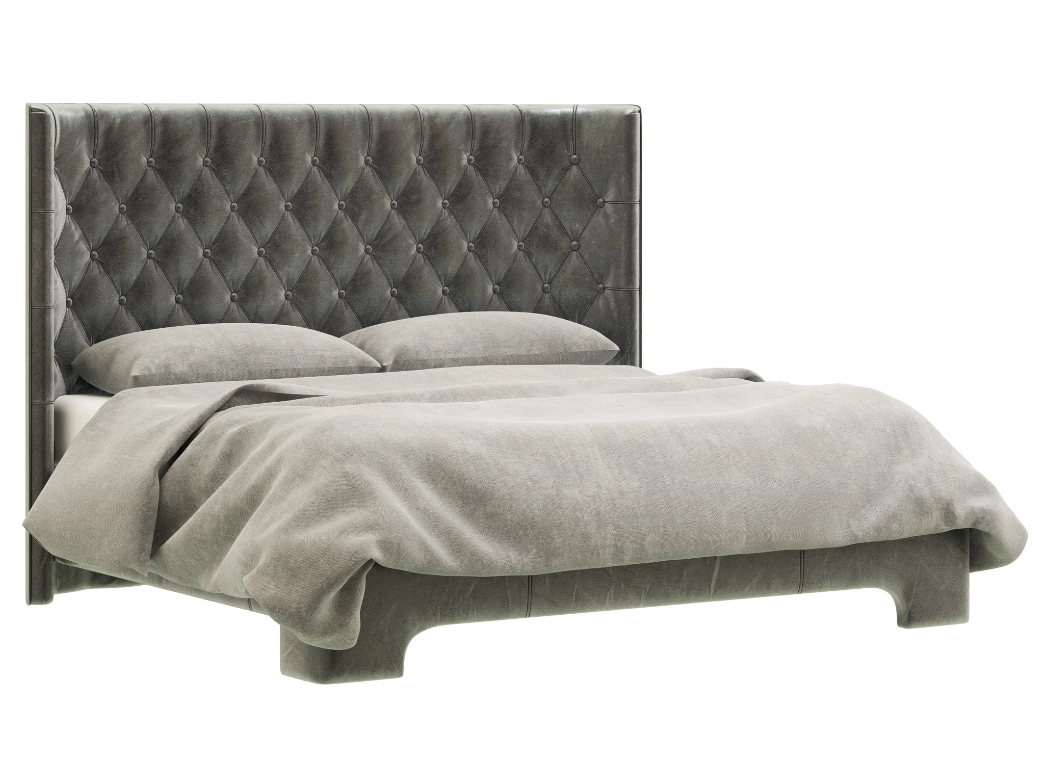 Restoration Hardware Atherton Leather Bed — 3D model preview 1