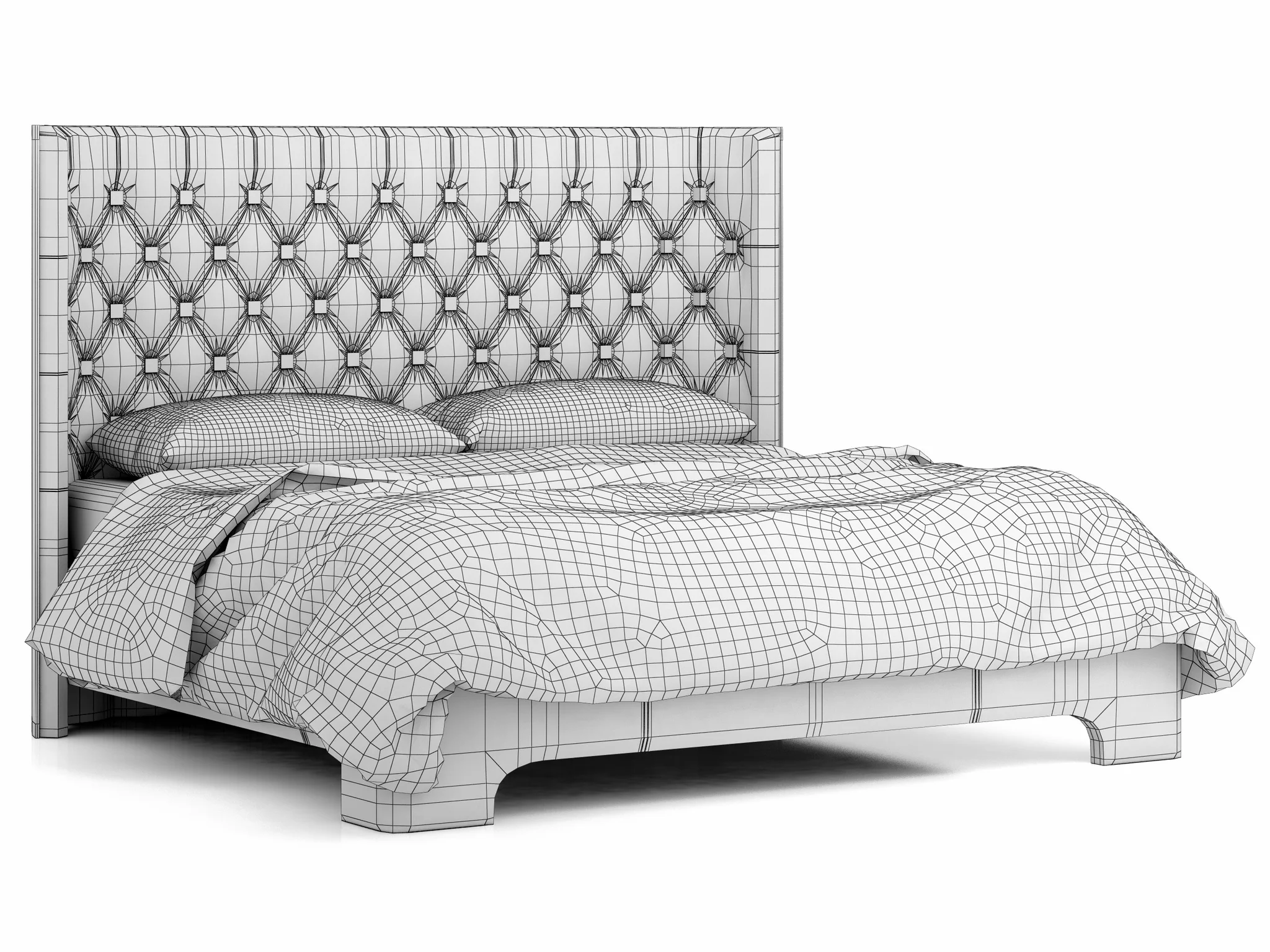 Restoration Hardware Atherton Leather Bed — 3D model preview 9
