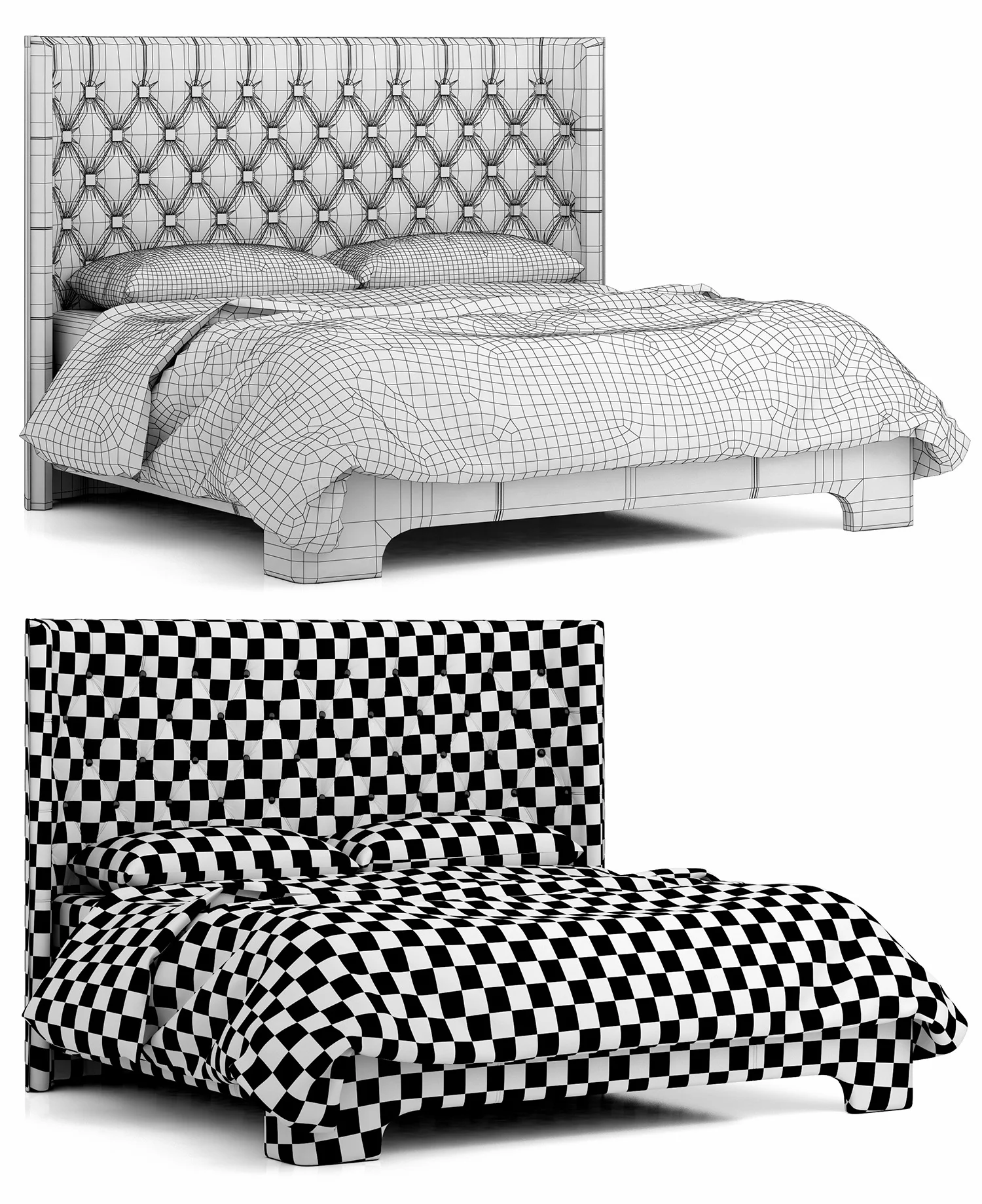 Restoration Hardware Atherton Leather Bed — 3D model preview 10