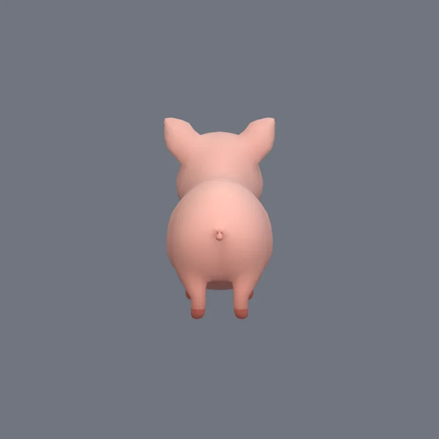Stylized Animal Pig, 3D model preview 4