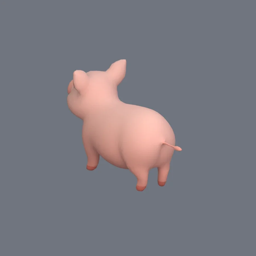 Stylized Animal Pig, 3D model preview 6