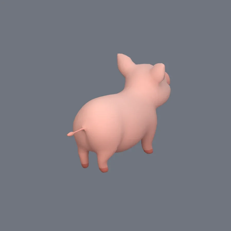 Stylized Animal Pig, 3D model preview 7