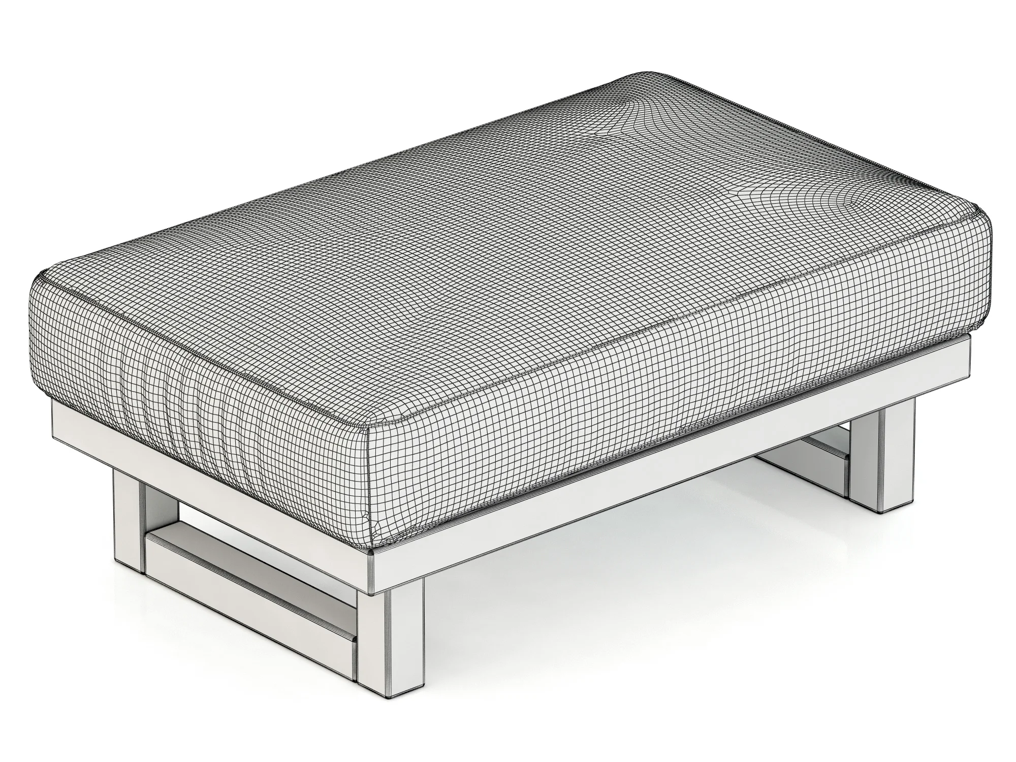 Restoration Hardware Durrell Leather Ottoman, 3D model preview 8
