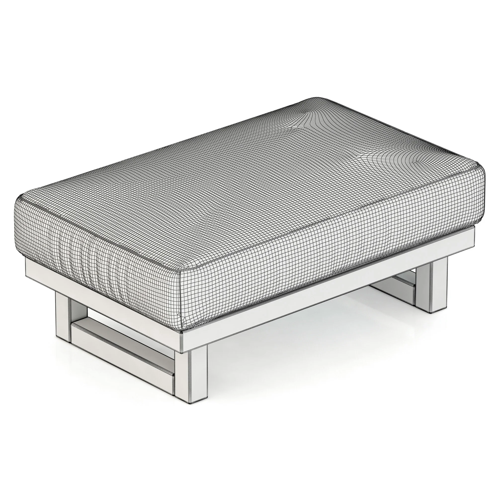 Restoration Hardware Durrell Leather Ottoman, 3D model preview 9