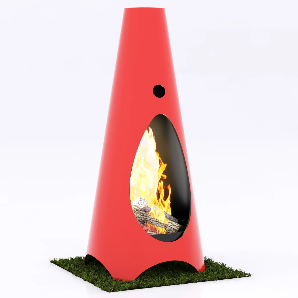 Steel Outdoor Fireplace By Modfire, 3D model preview 2