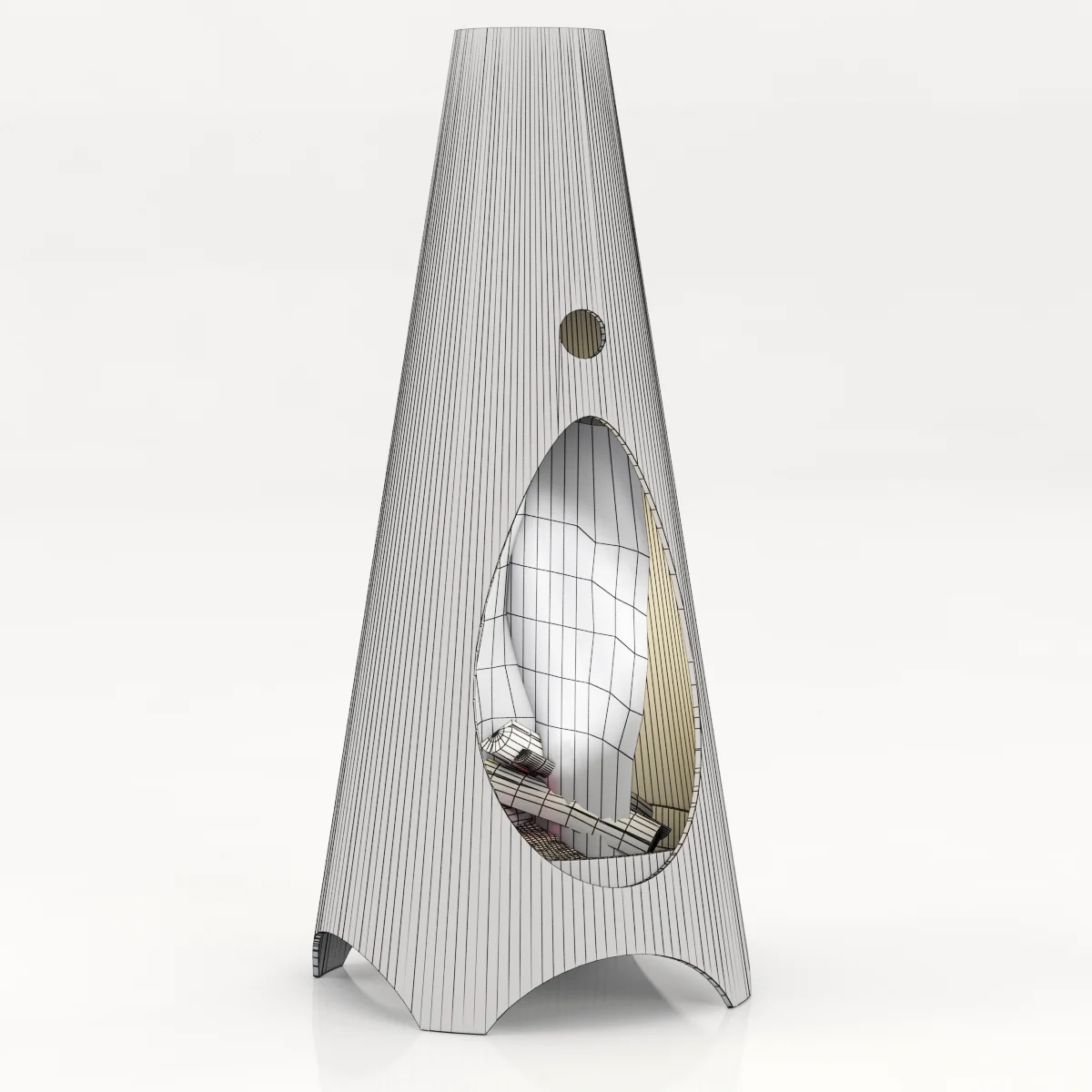 Steel Outdoor Fireplace By Modfire, 3D model preview 4