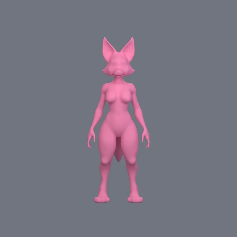 Furry Girl 02, 3D model preview 1