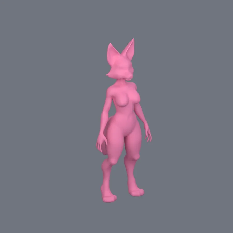 Furry Girl 02, 3D model preview 2