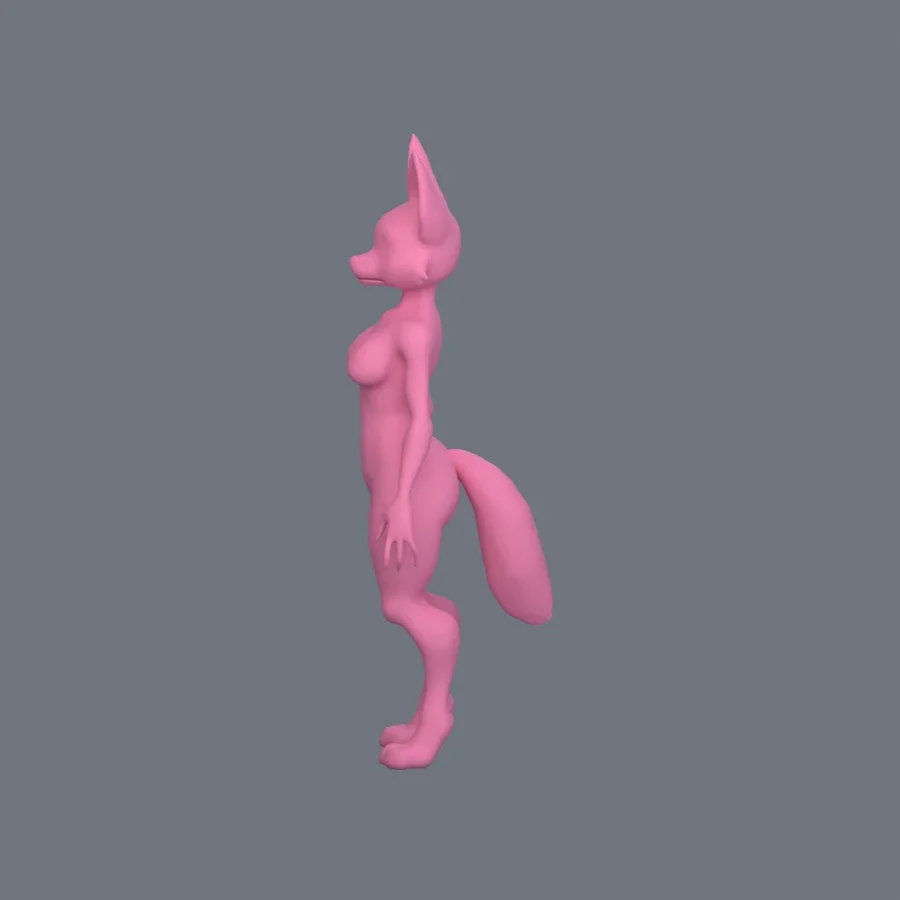 Furry Girl 02, 3D model preview 3