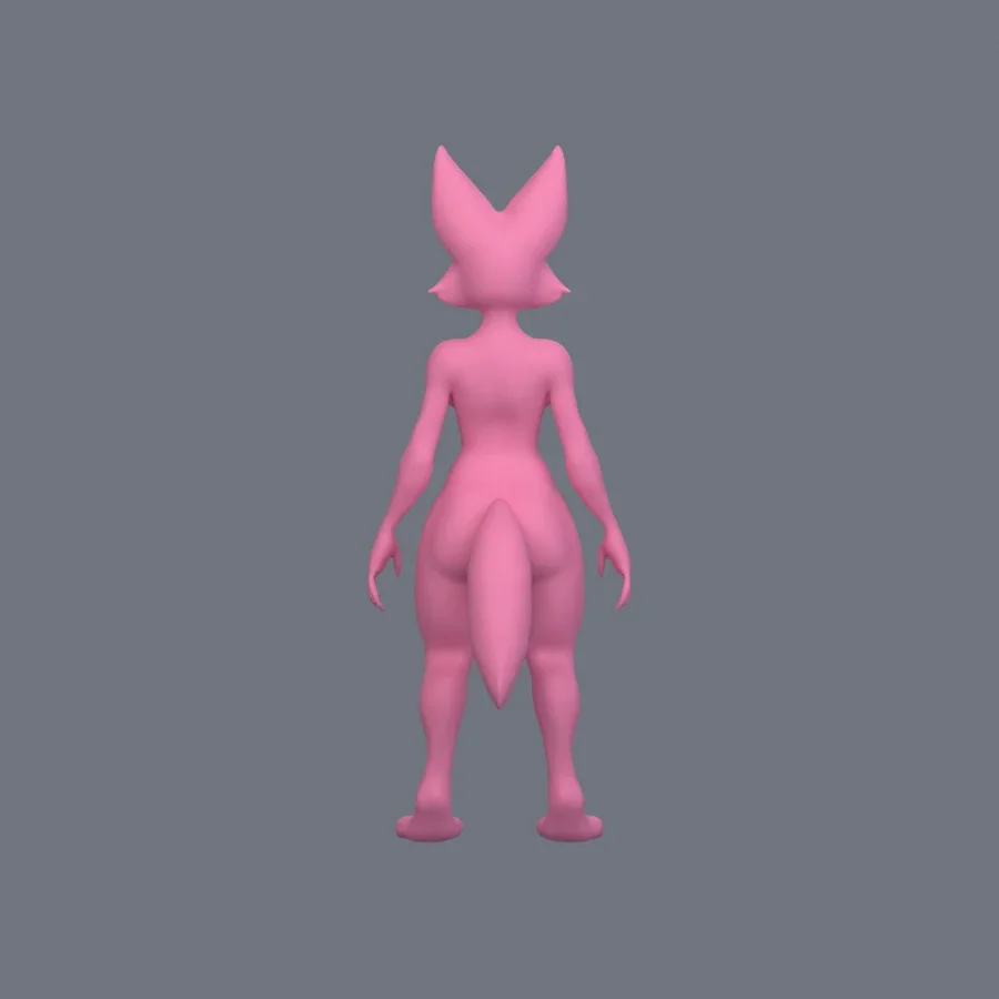 Furry Girl 02, 3D model preview 4