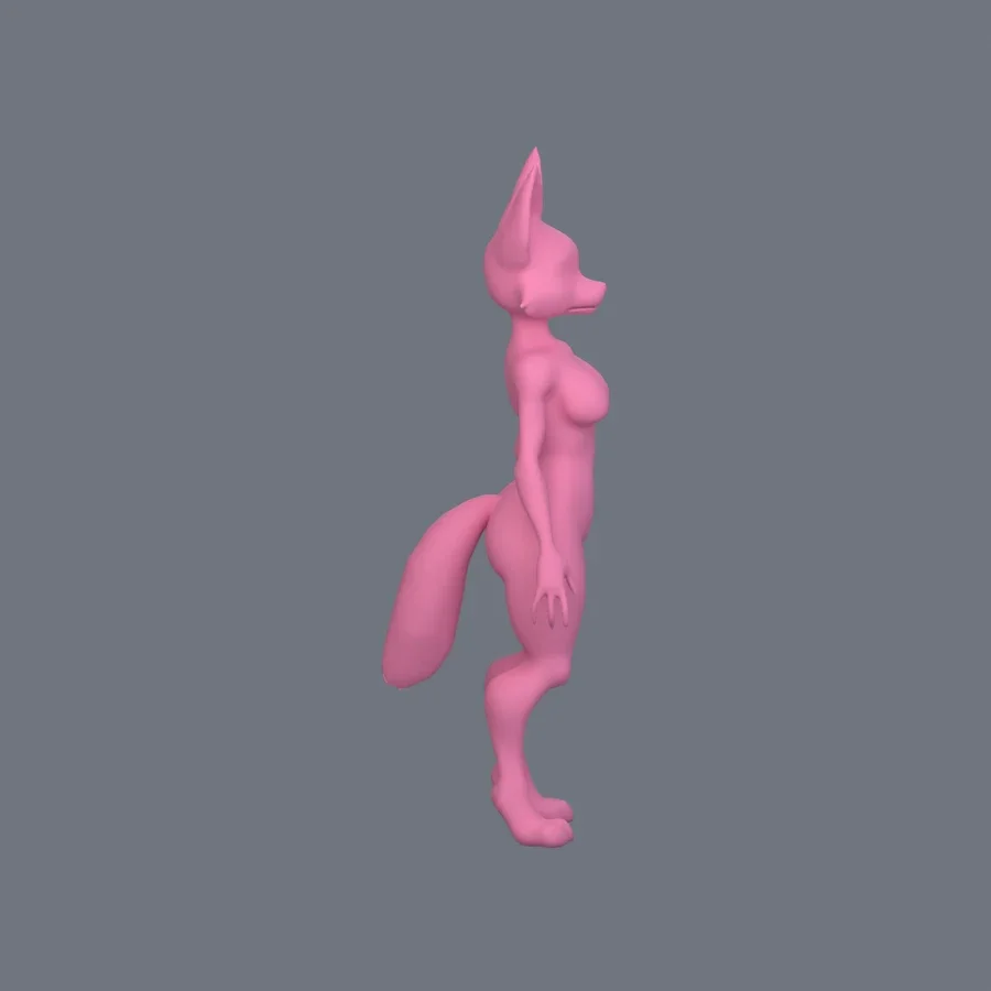 Furry Girl 02, 3D model preview 5