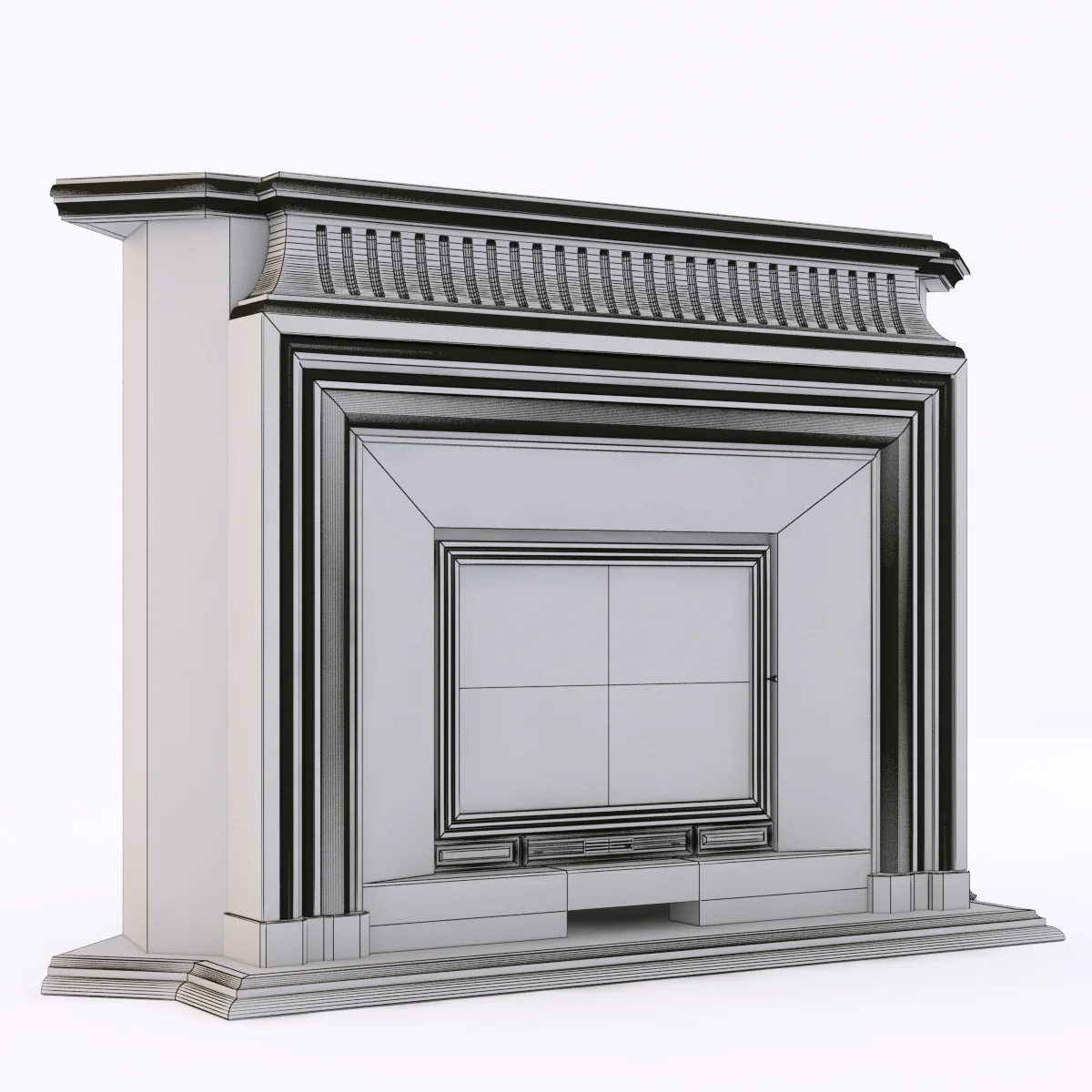 Marble Fireplace8 — 3D model preview 4