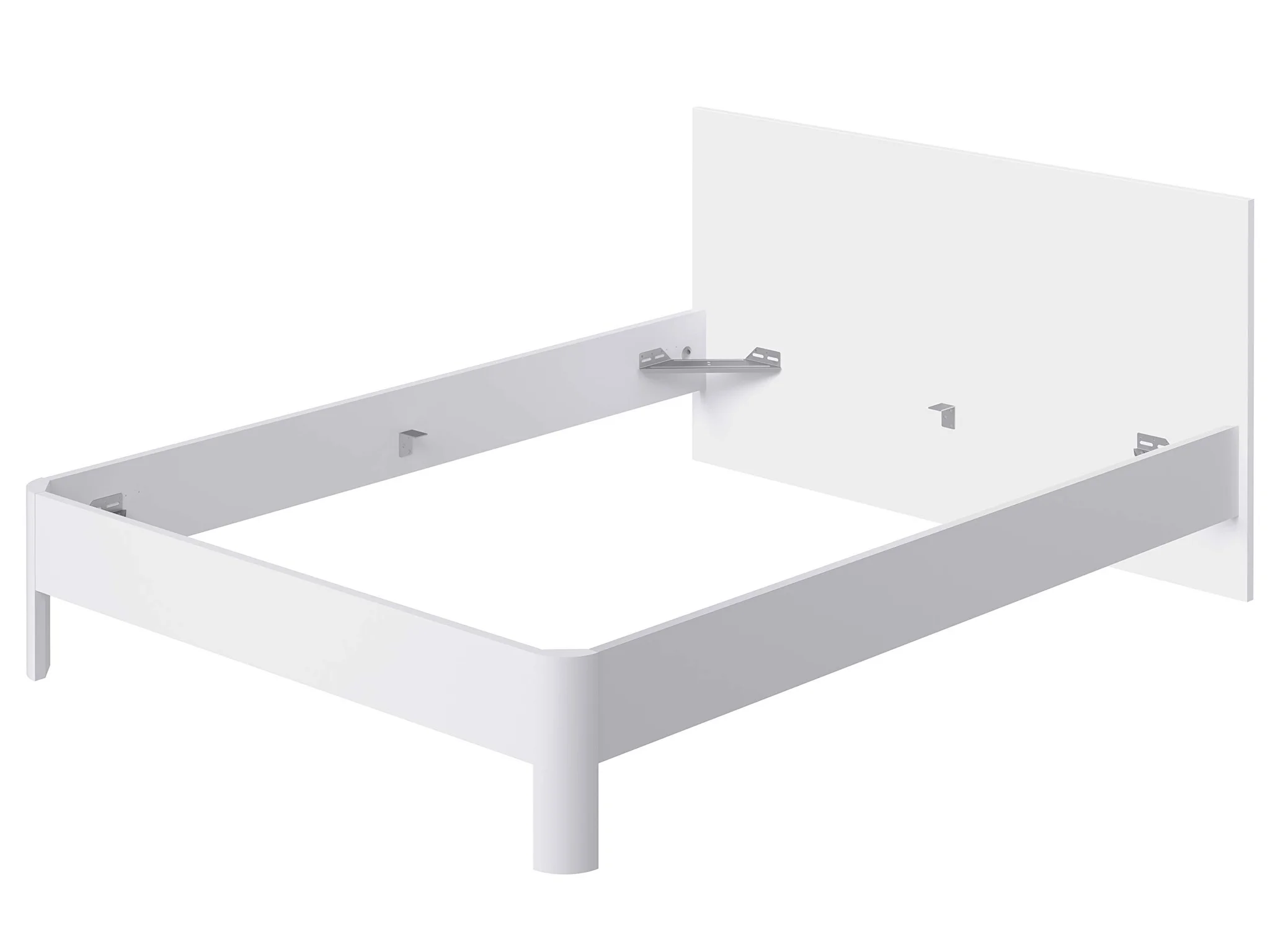 Modern White Bed Frame with Headboard